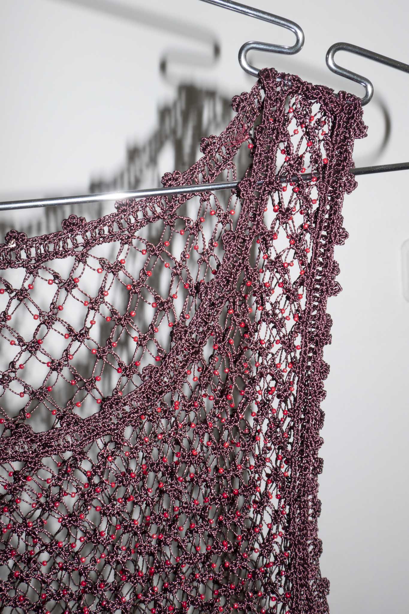 Plum Beaded Net Top
