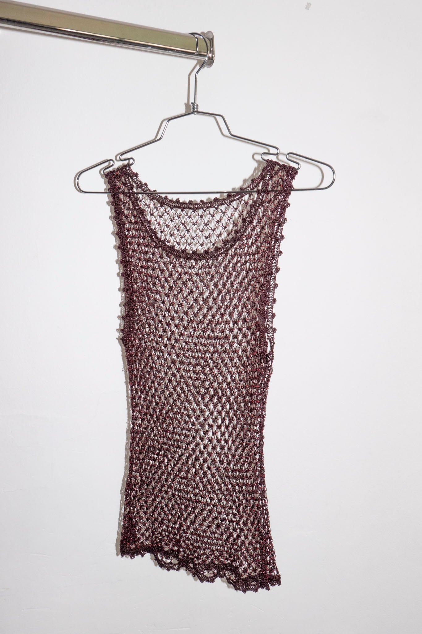 Plum Beaded Net Top