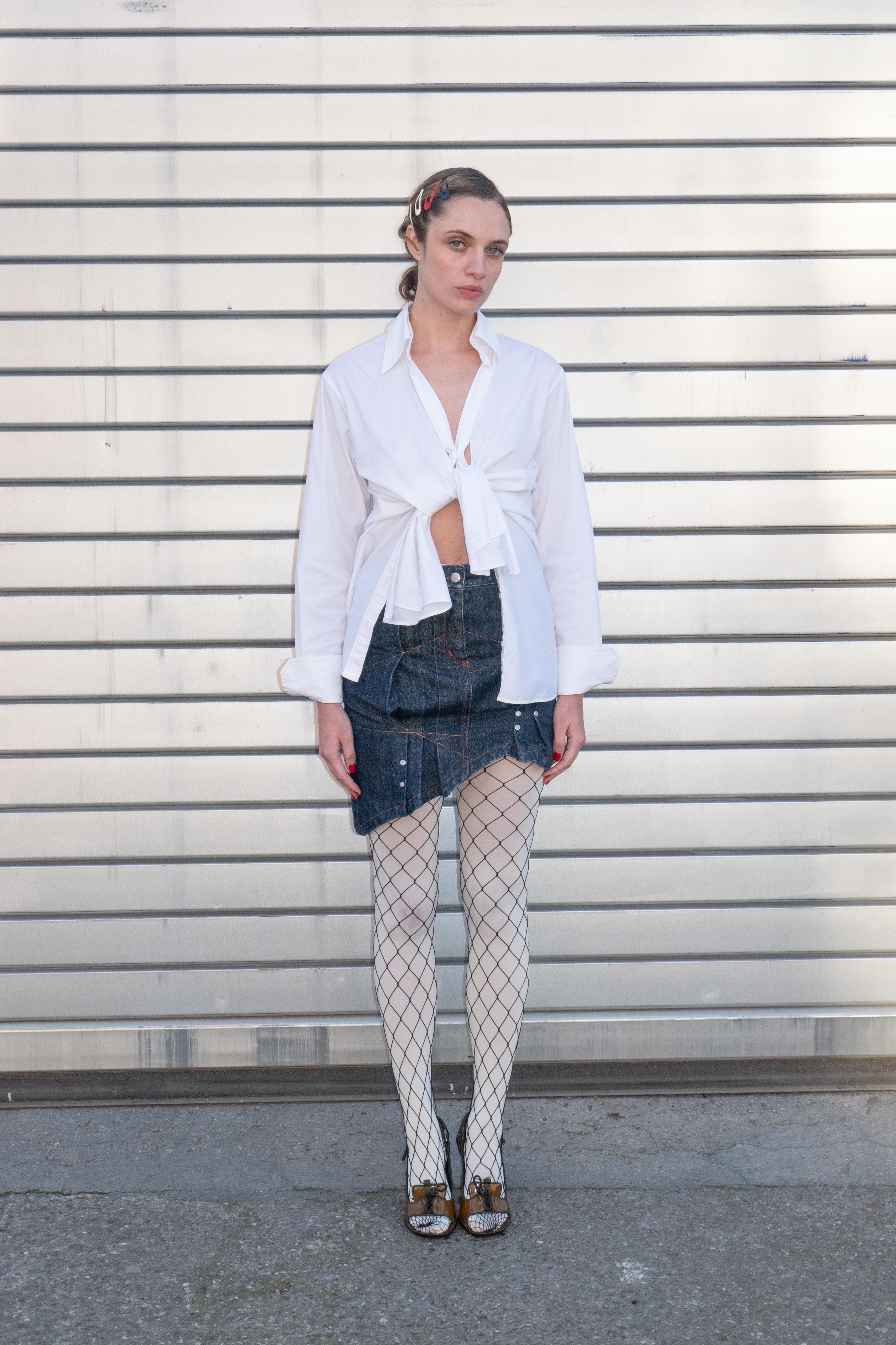 Asymmetric Denim Skirt