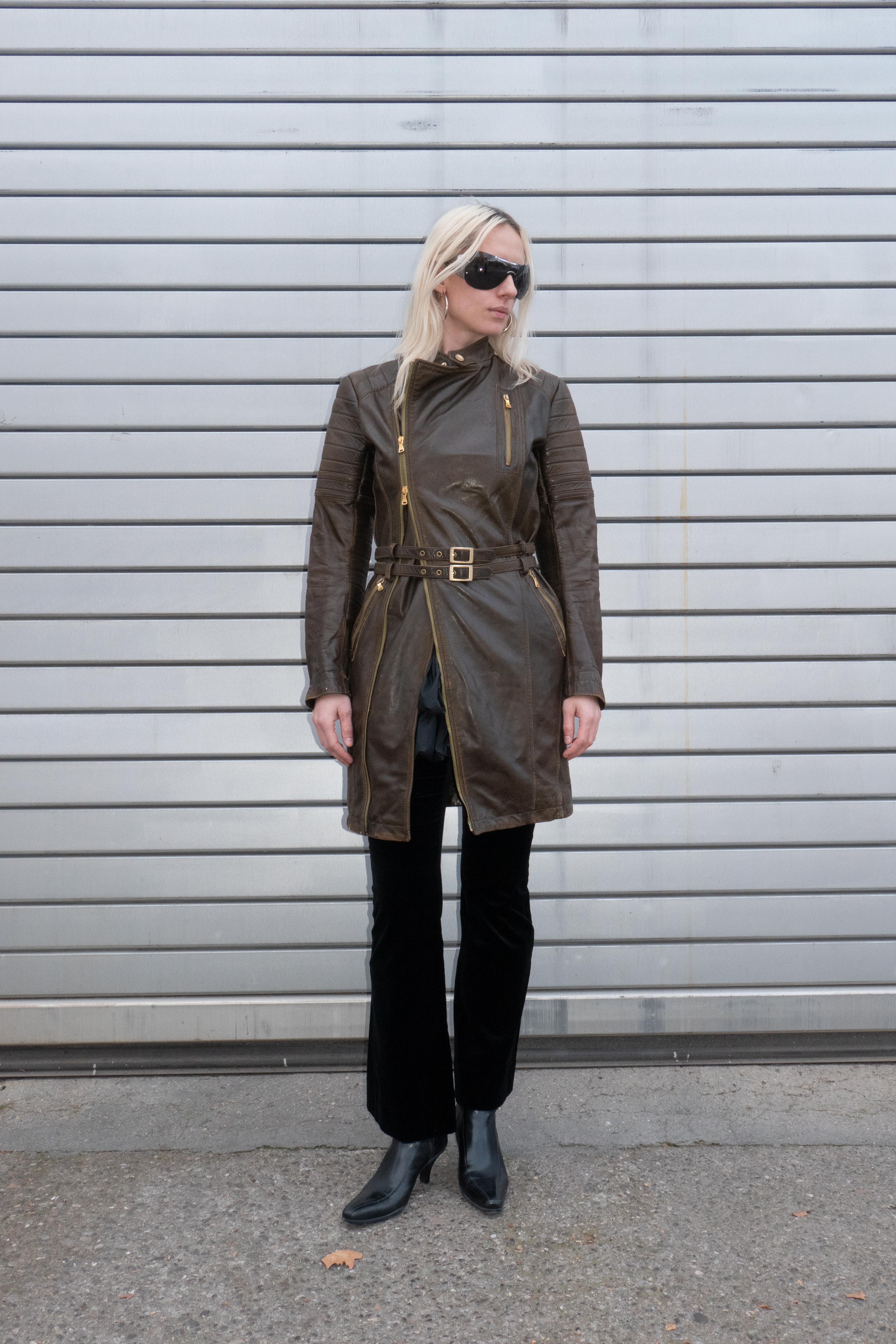 MOTO BUCKLED LEATHER JACKET