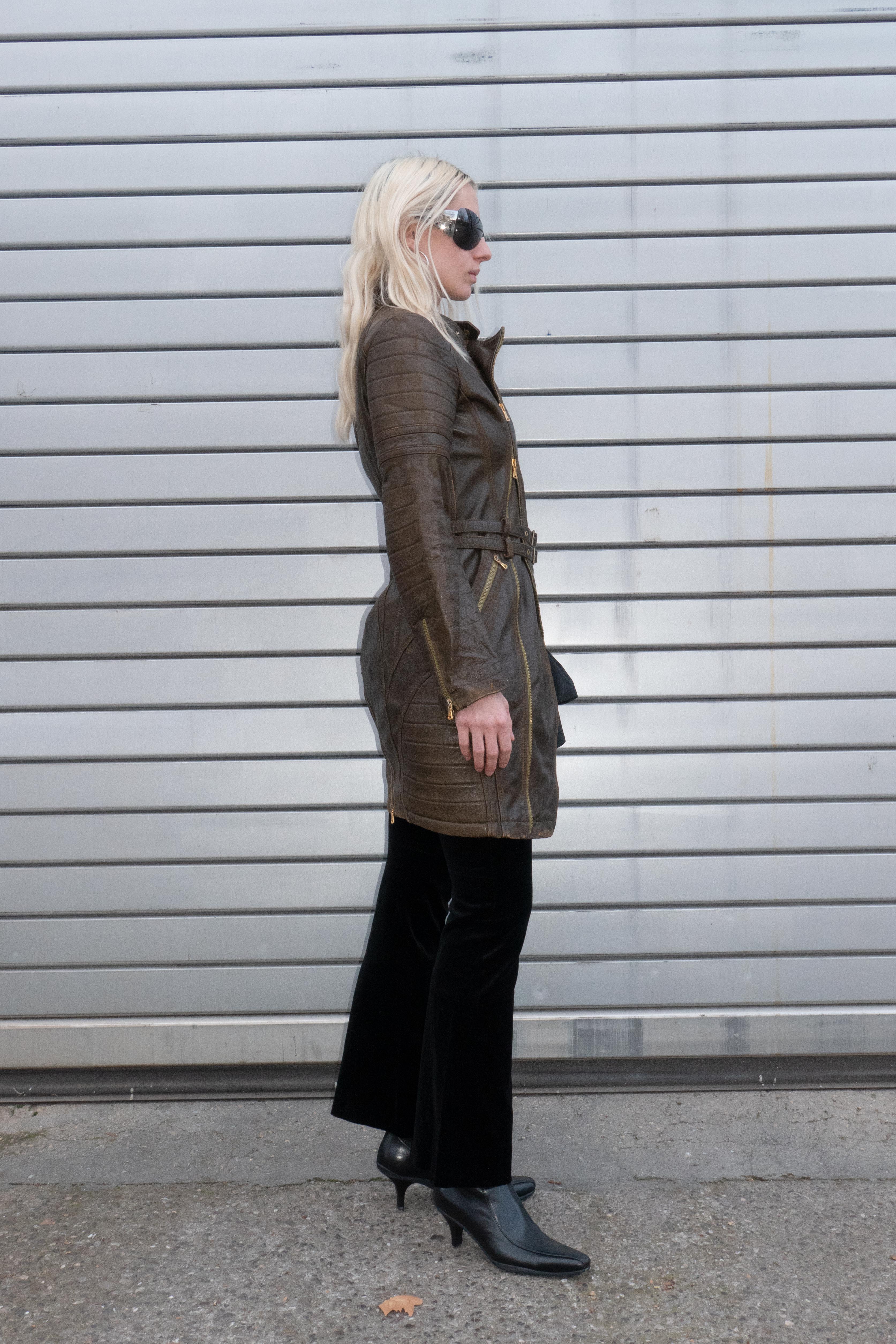 MOTO BUCKLED LEATHER JACKET