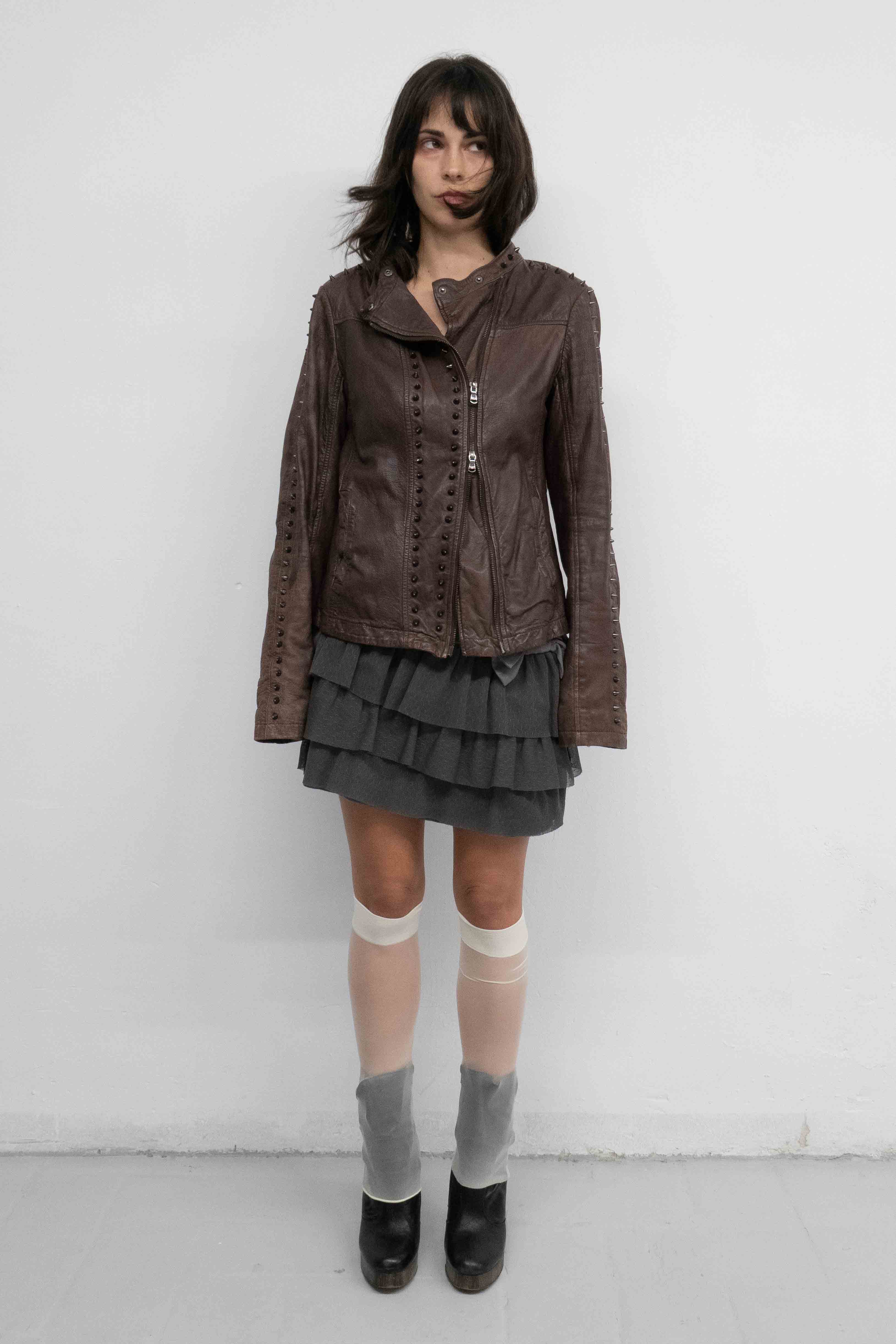 LEATHER STUDDED JACKET