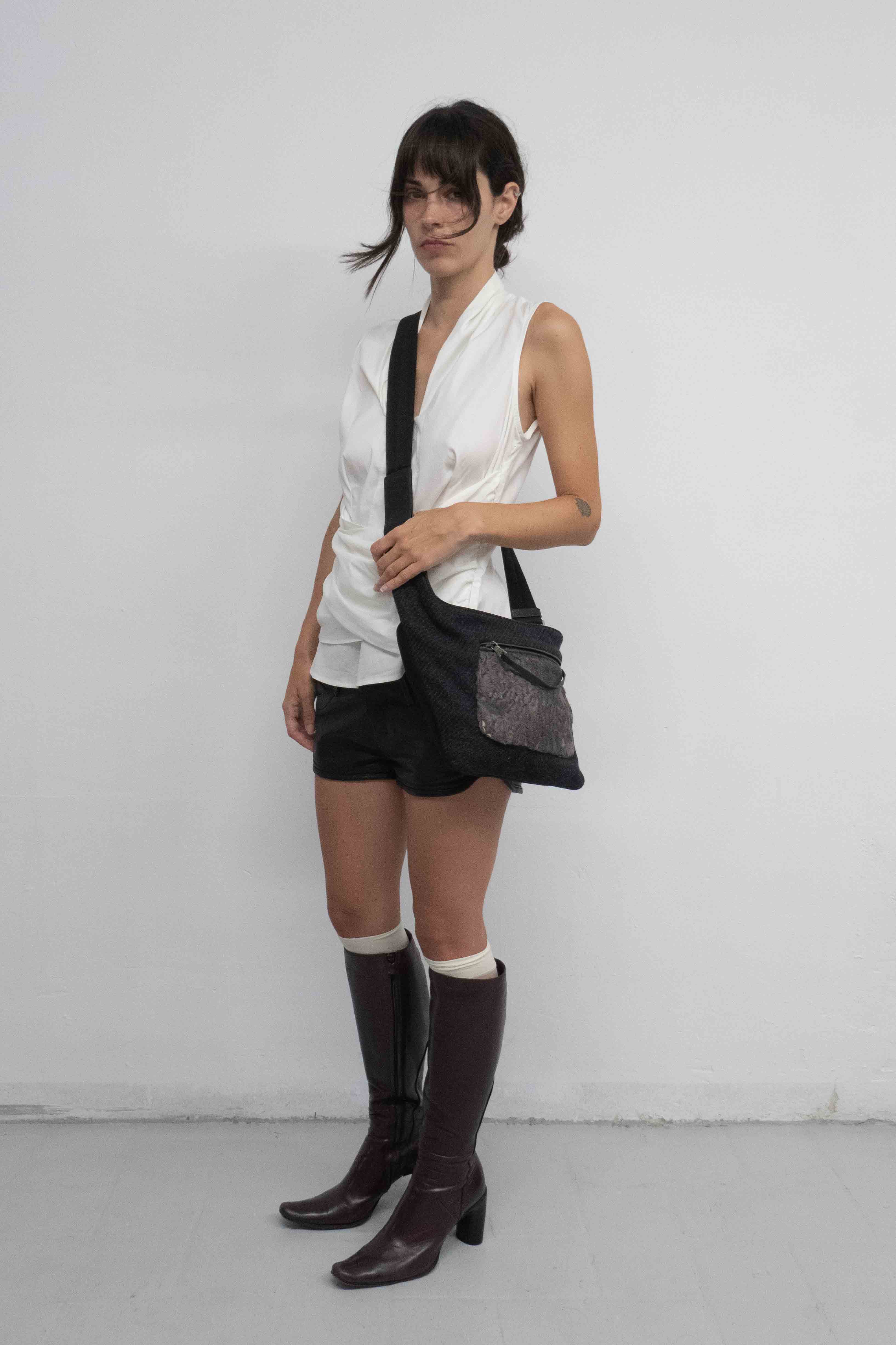 FW1999 WOOL FUR CROSSBODY BAG