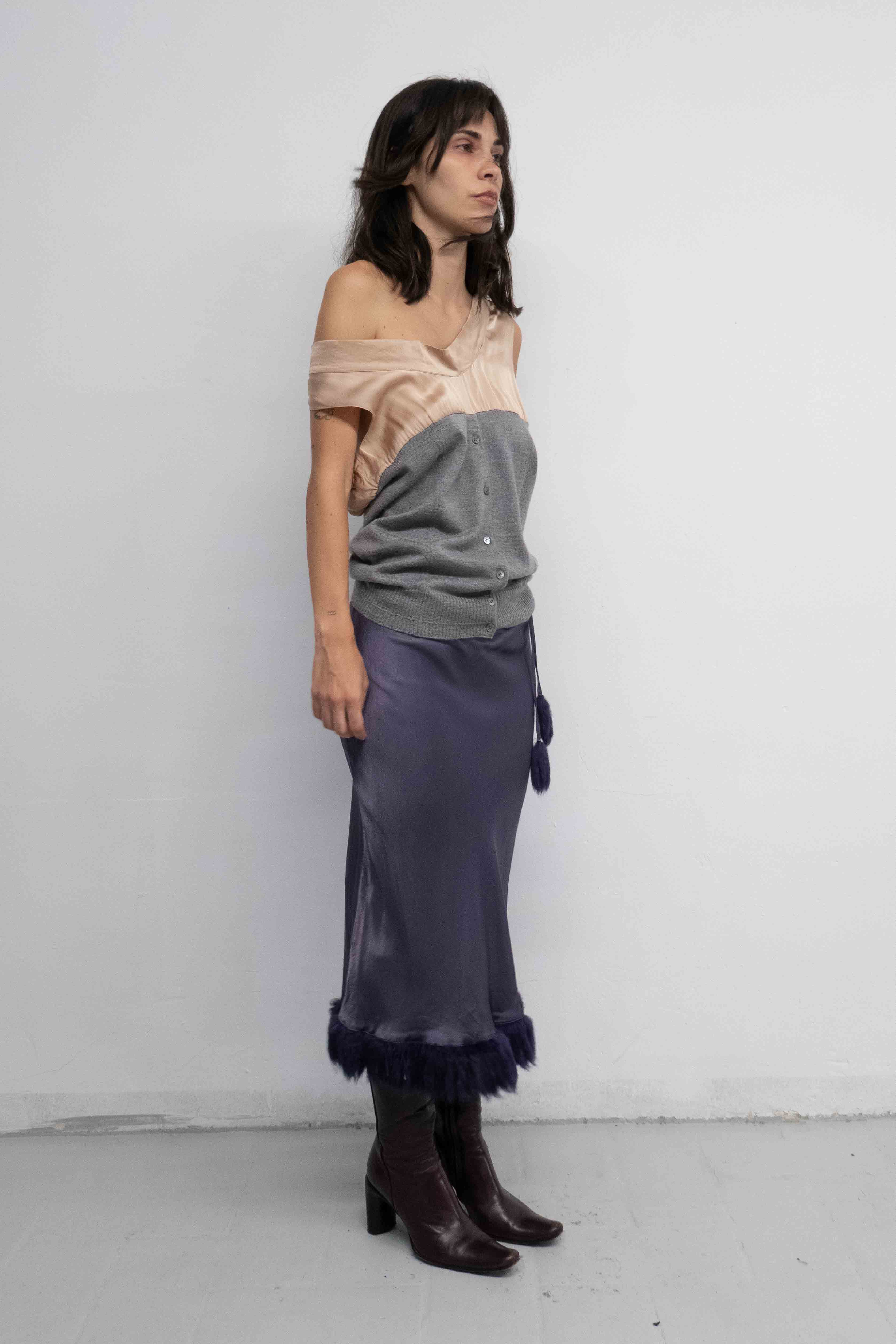 FW2004 SATIN KNITTED TOP
