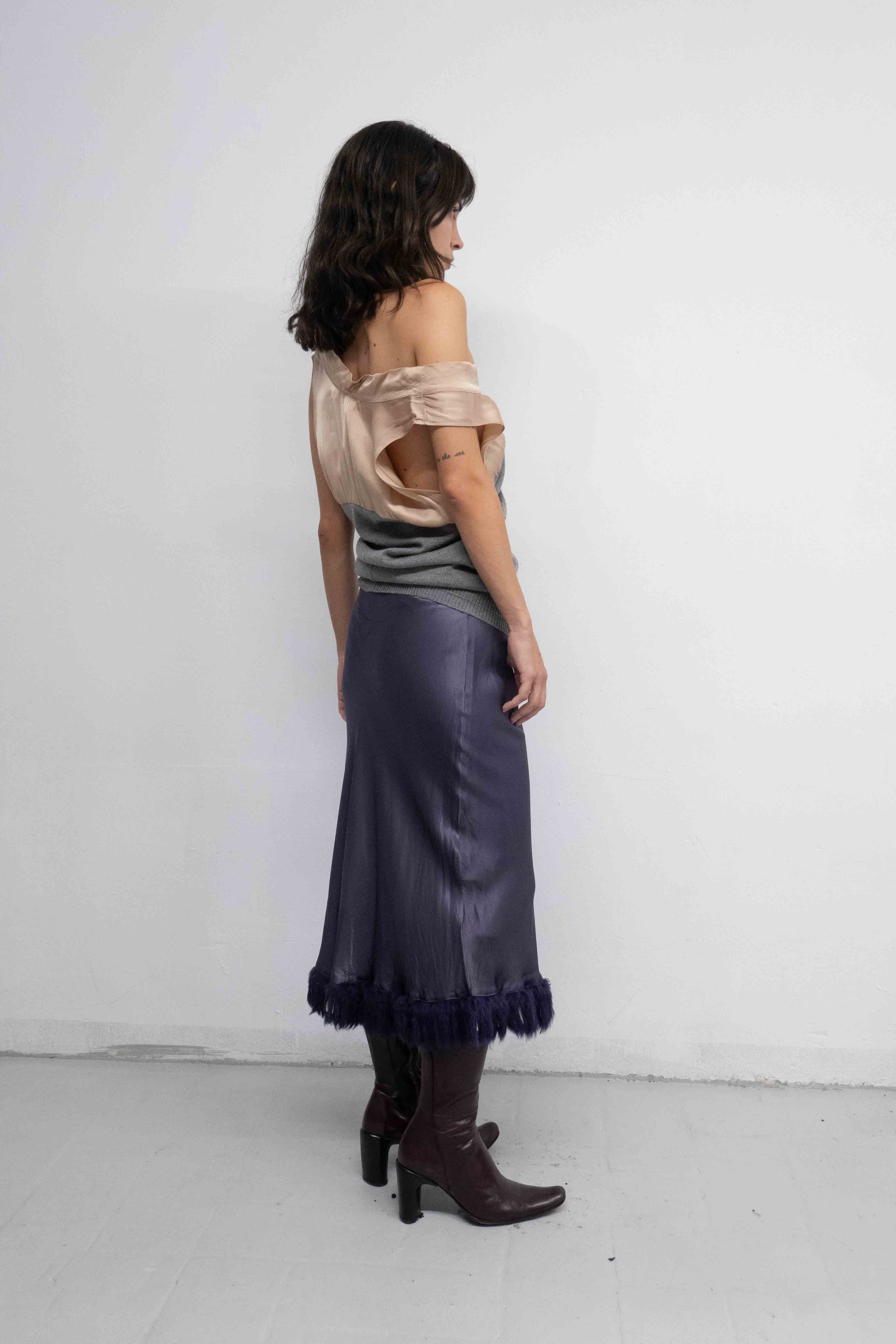 FW2004 SATIN KNITTED TOP
