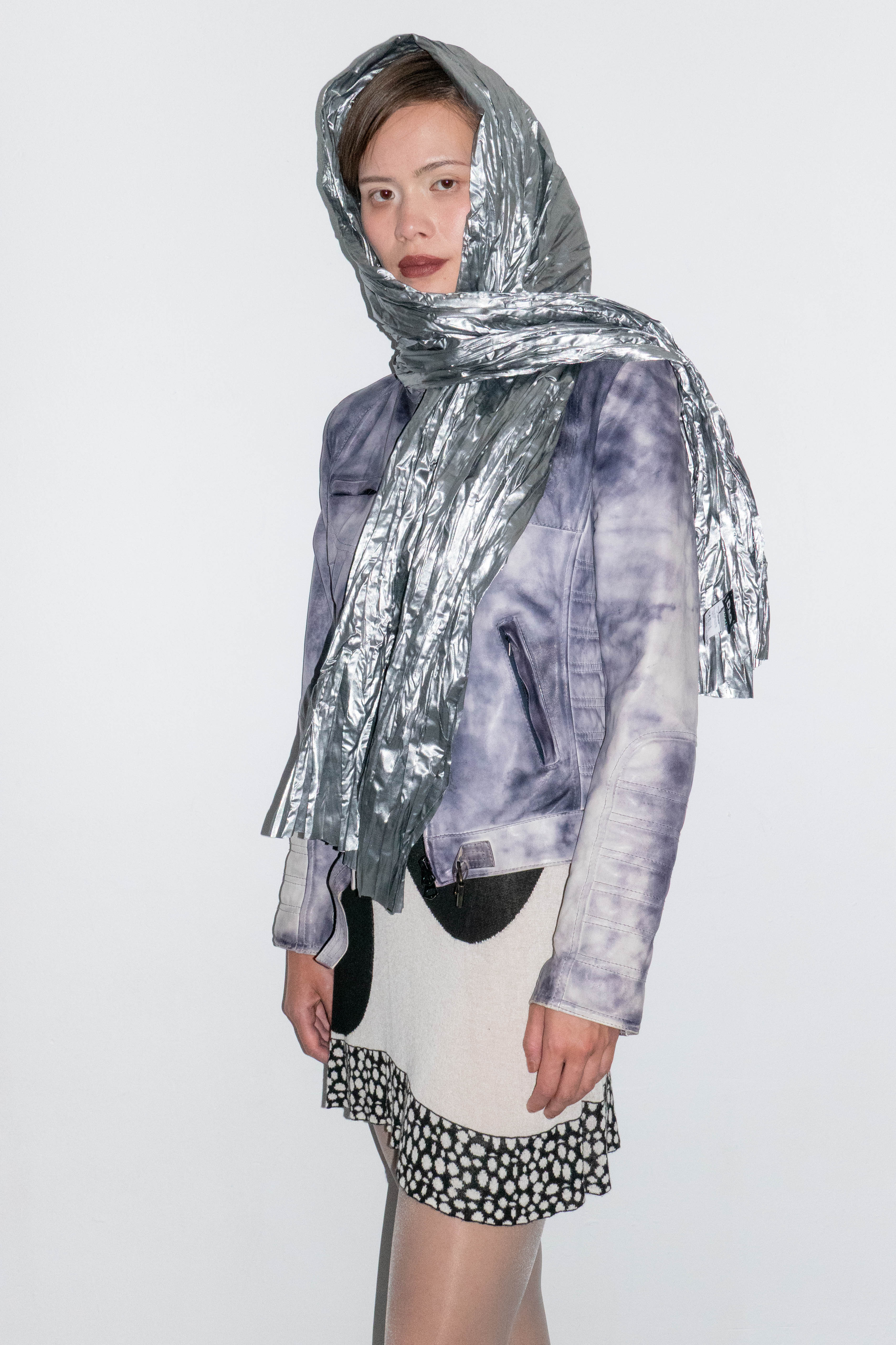 PURPLE WASHED LEATHER JACKET