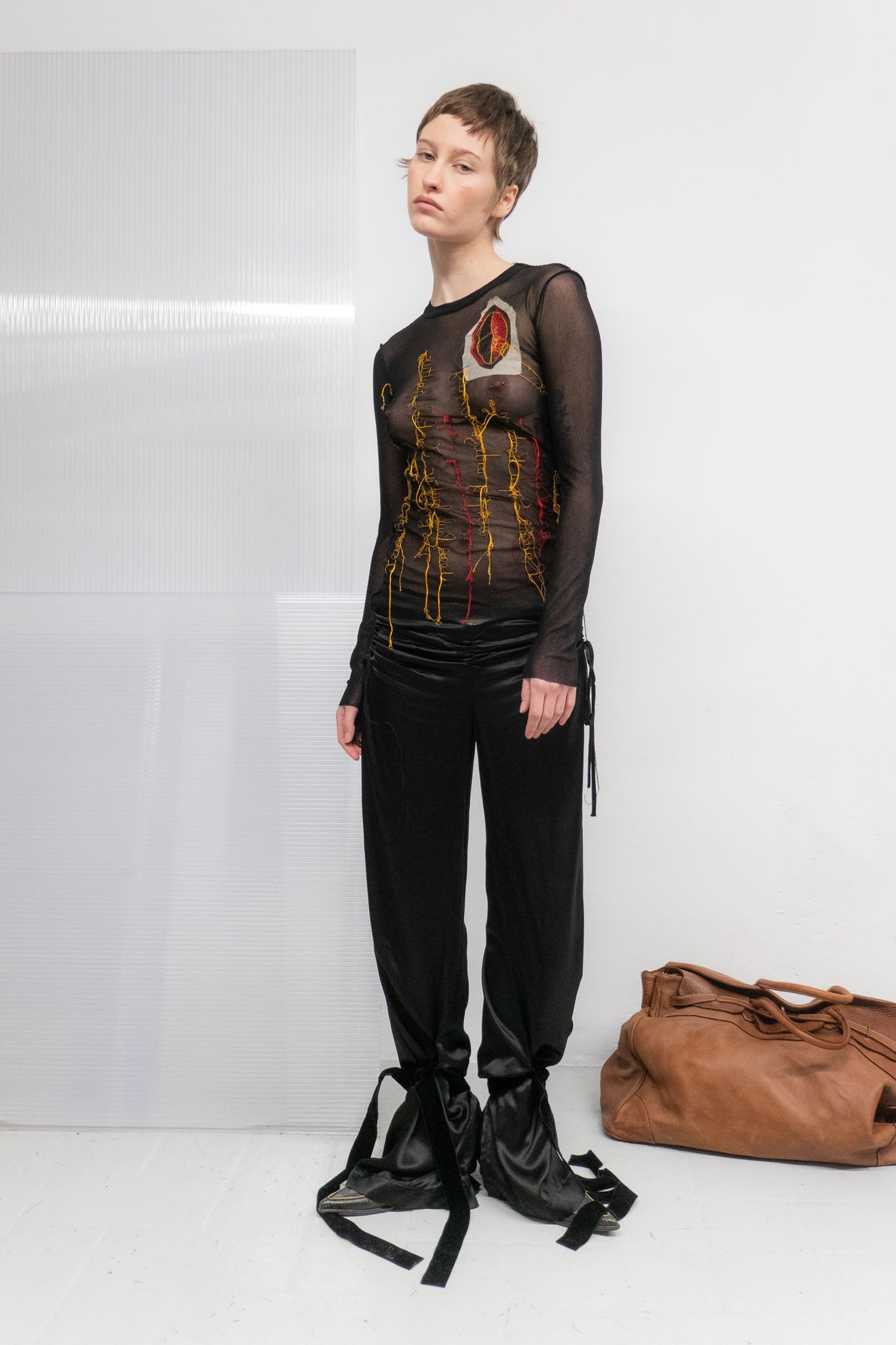 JEAN PAUL GUALTIER SS2002 LIP MESH TOP