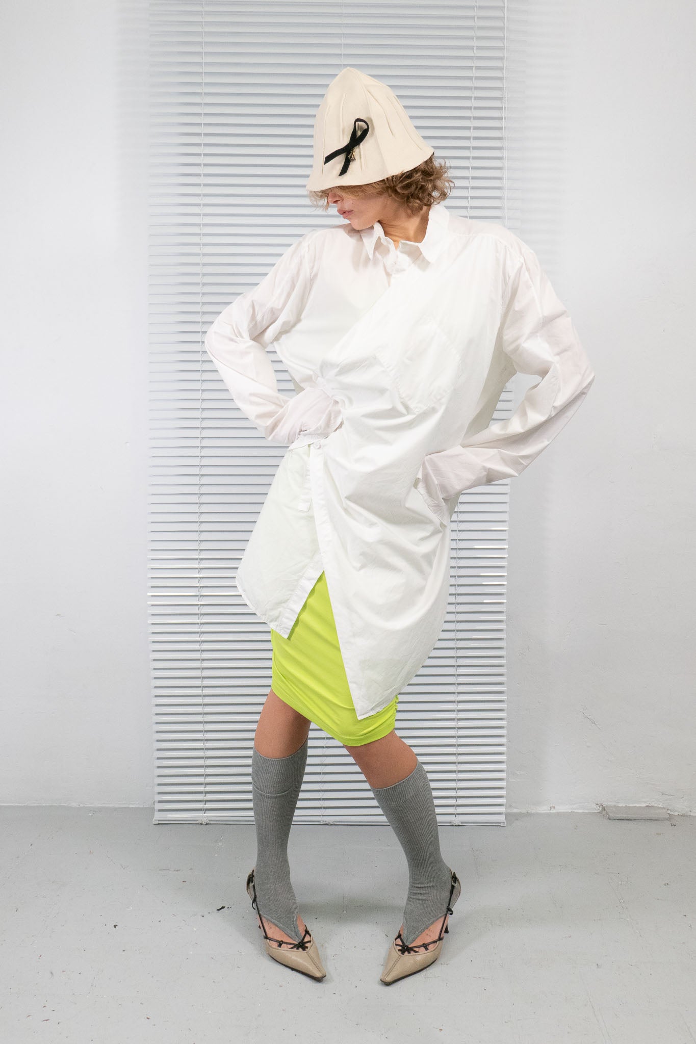 LOST & FOUND WHITE OVERSIZED SHIRT