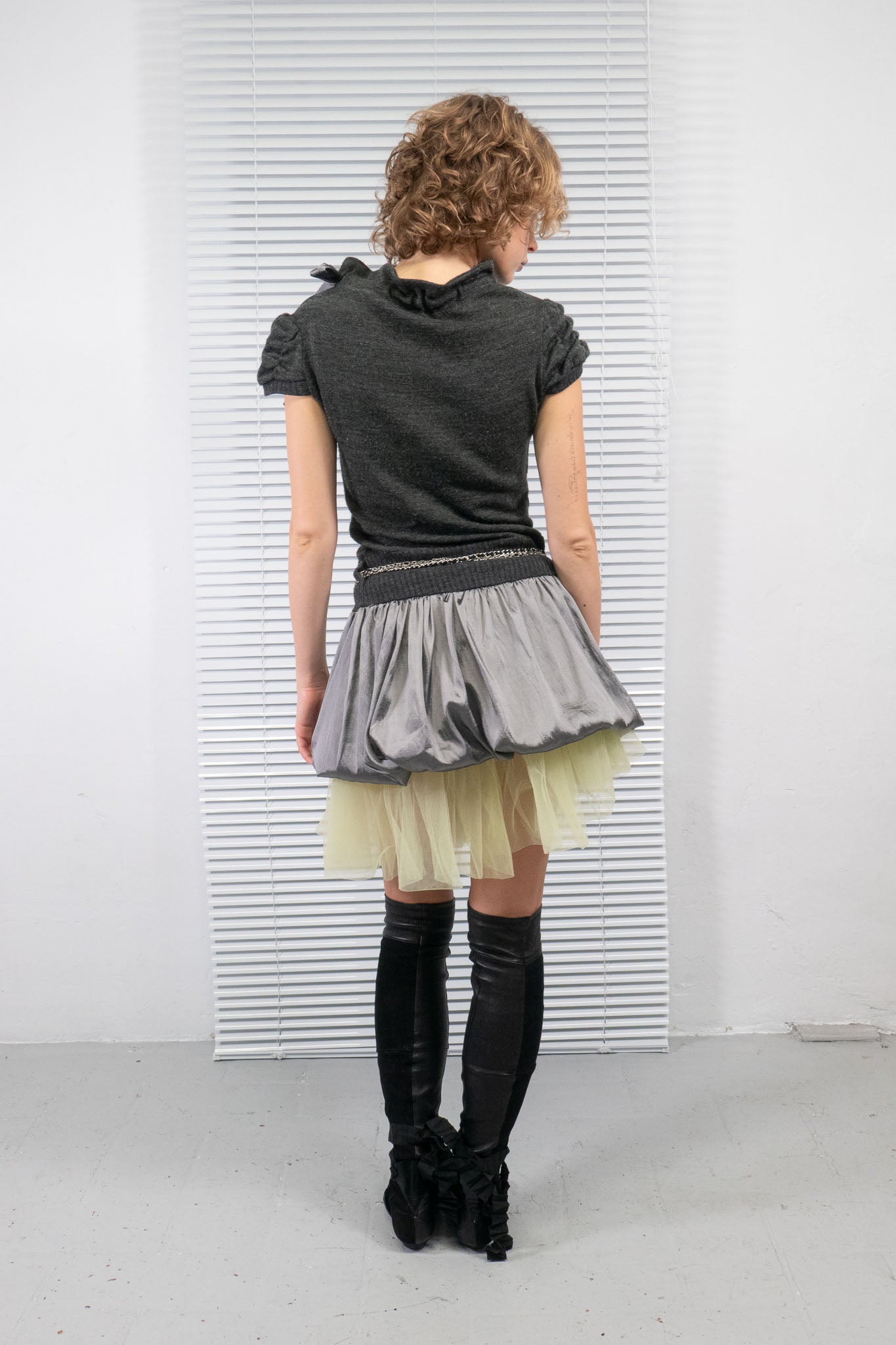KNIT SHEEN BUBBLE DRESS