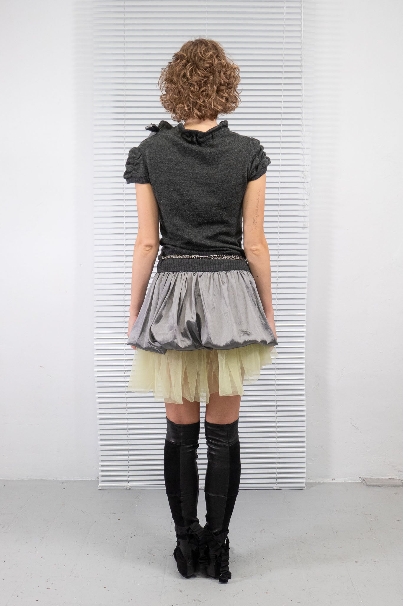 KNIT SHEEN BUBBLE DRESS
