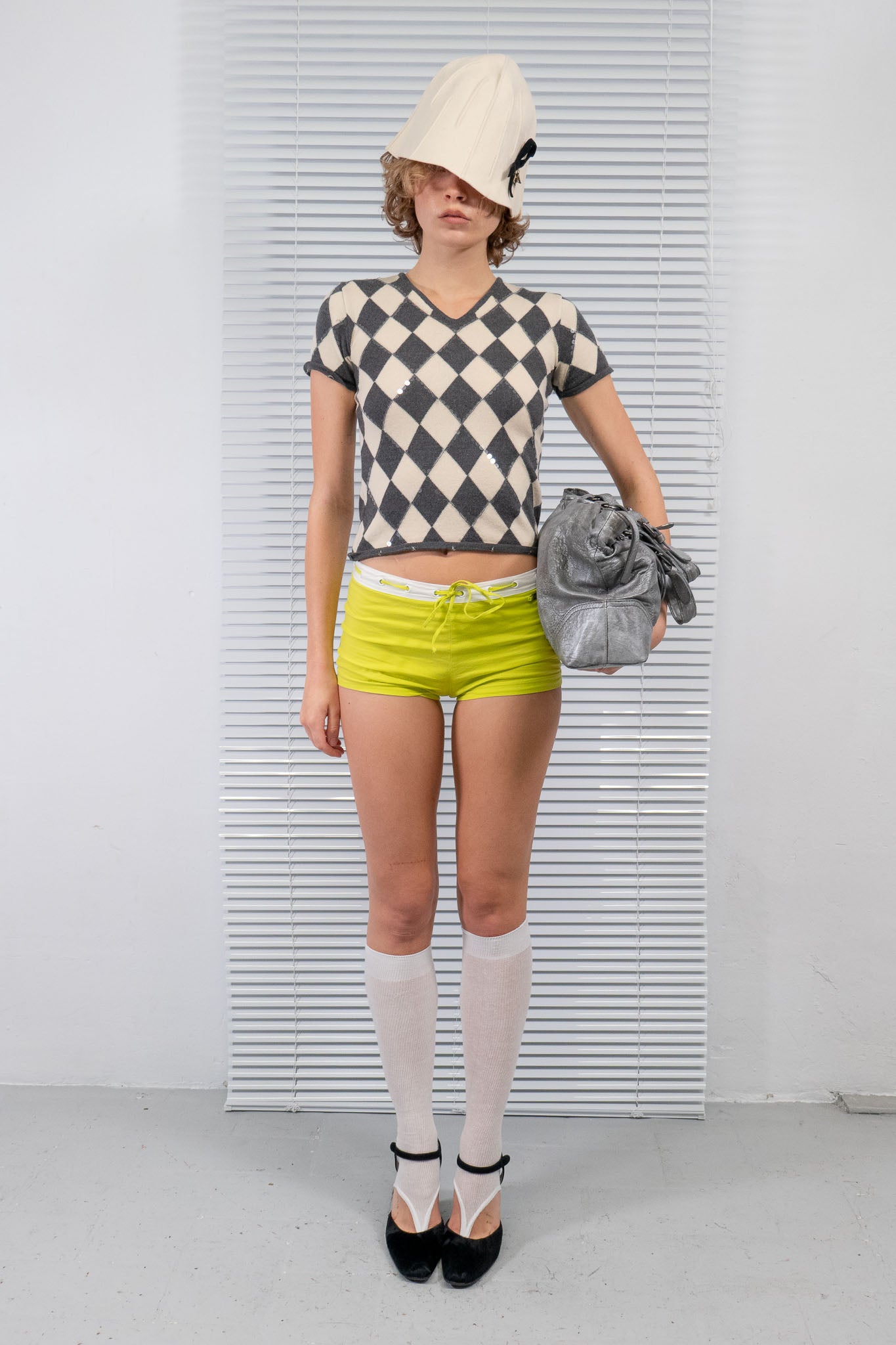 YSL ARGYLE SEQUINES KNIT TOP