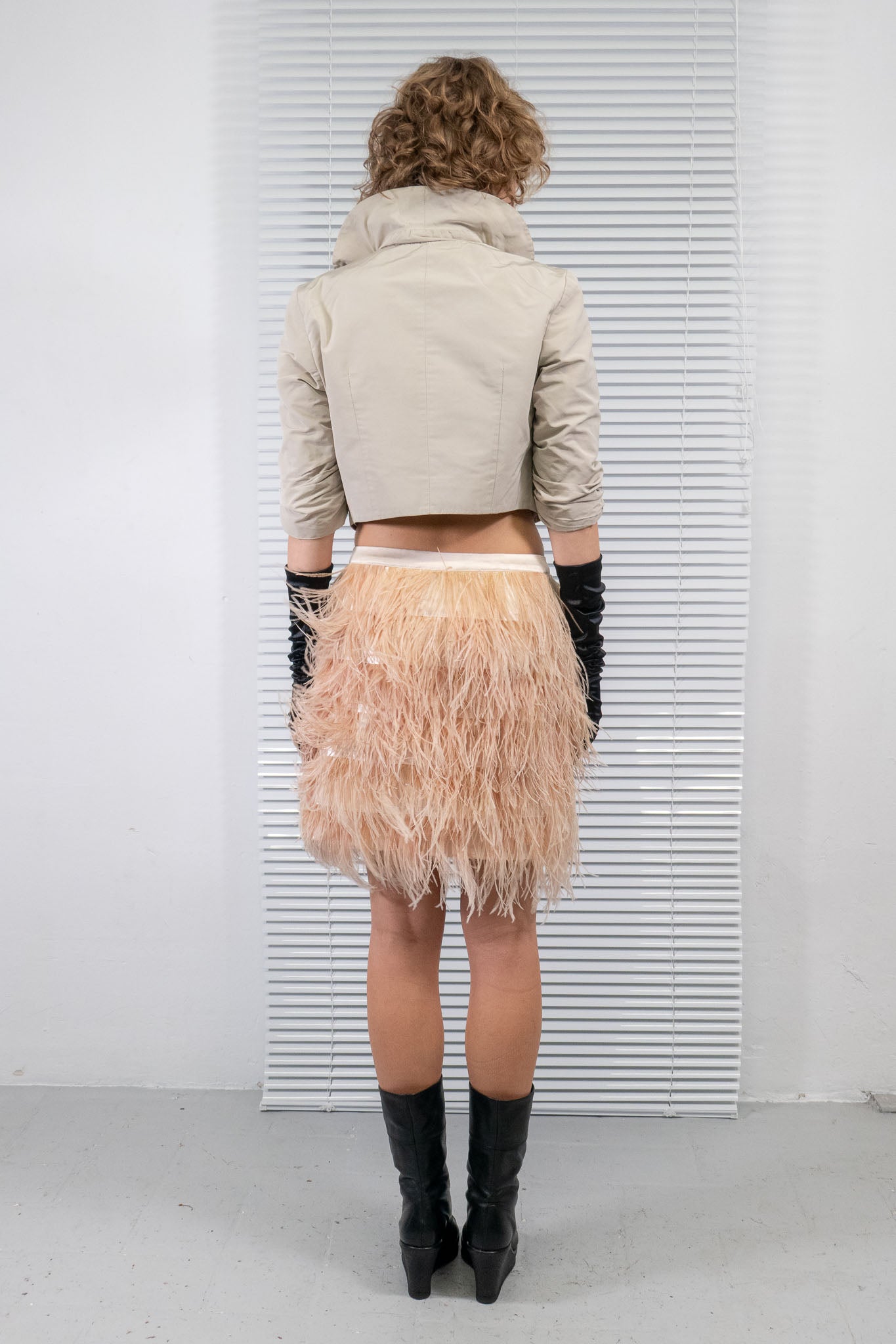 PINK FEATHERS MINI SKIRT