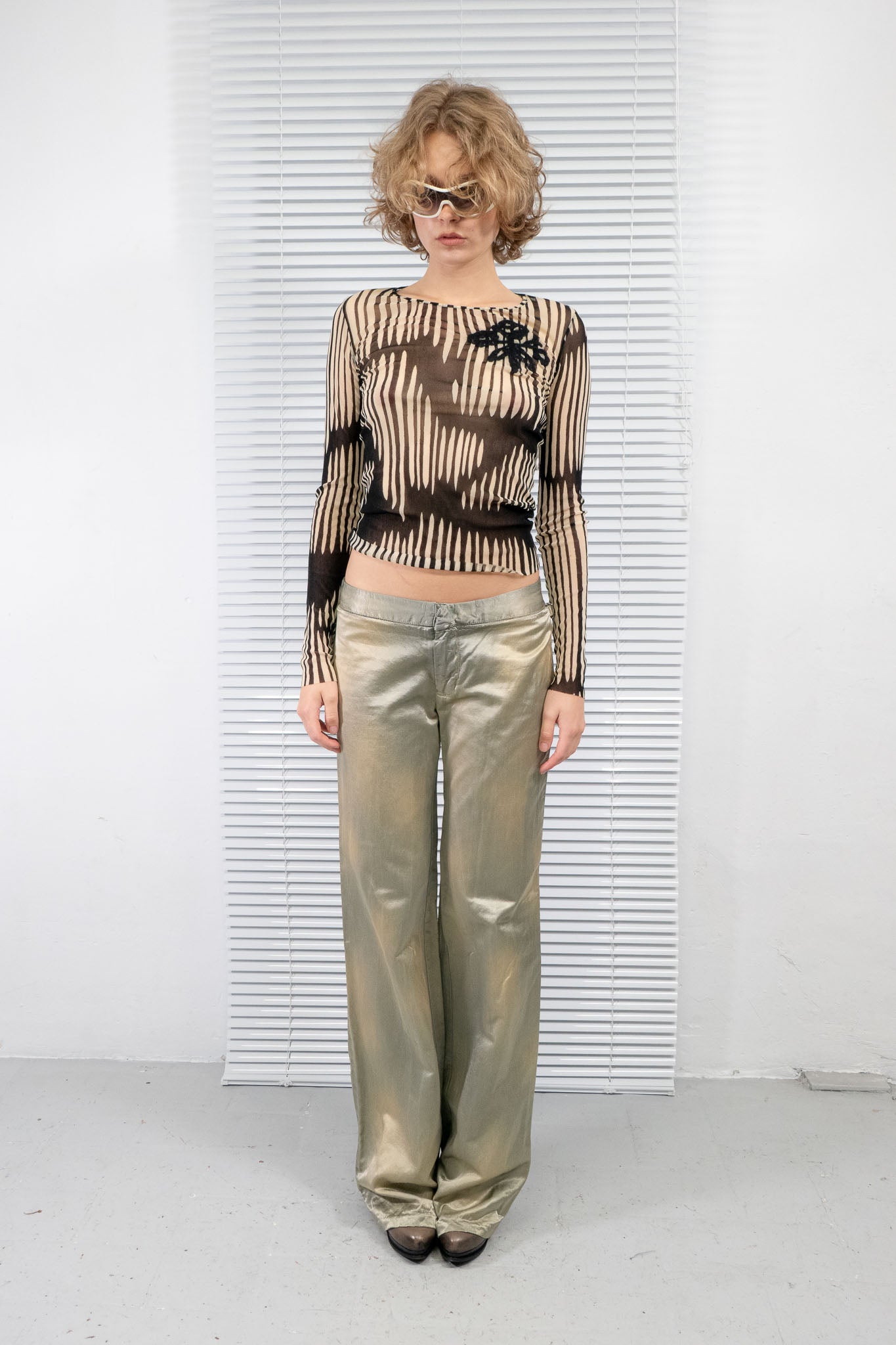 KENZO MESH TEXTURED LONG-SLEEVED TOP