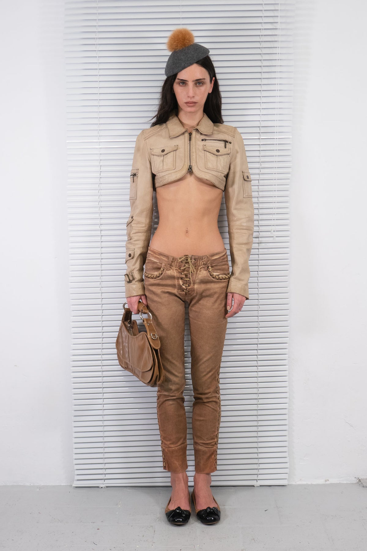 PLEIN SUD DUSTY ROSE LACE-UP VELVET TROUSERS