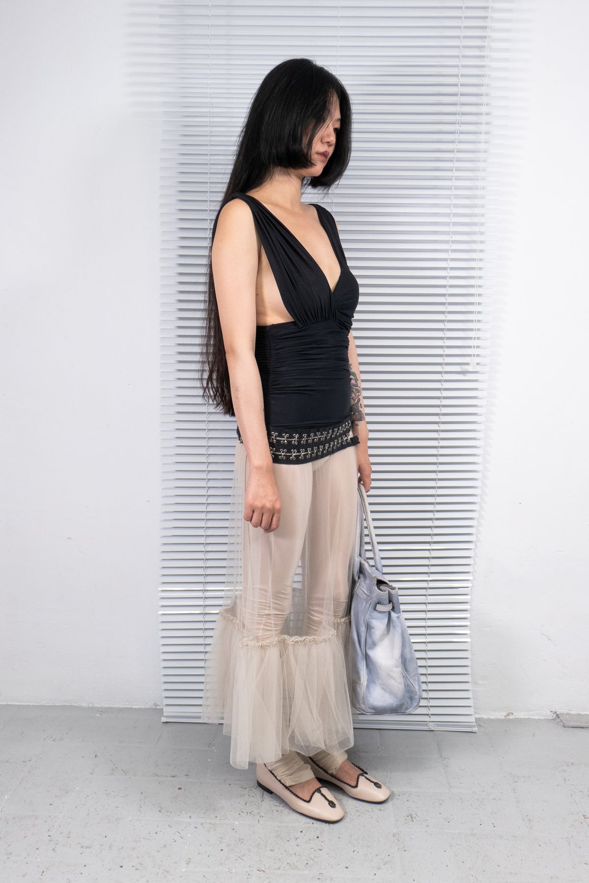 WHITE MESH TUTU TULLE SKIRT