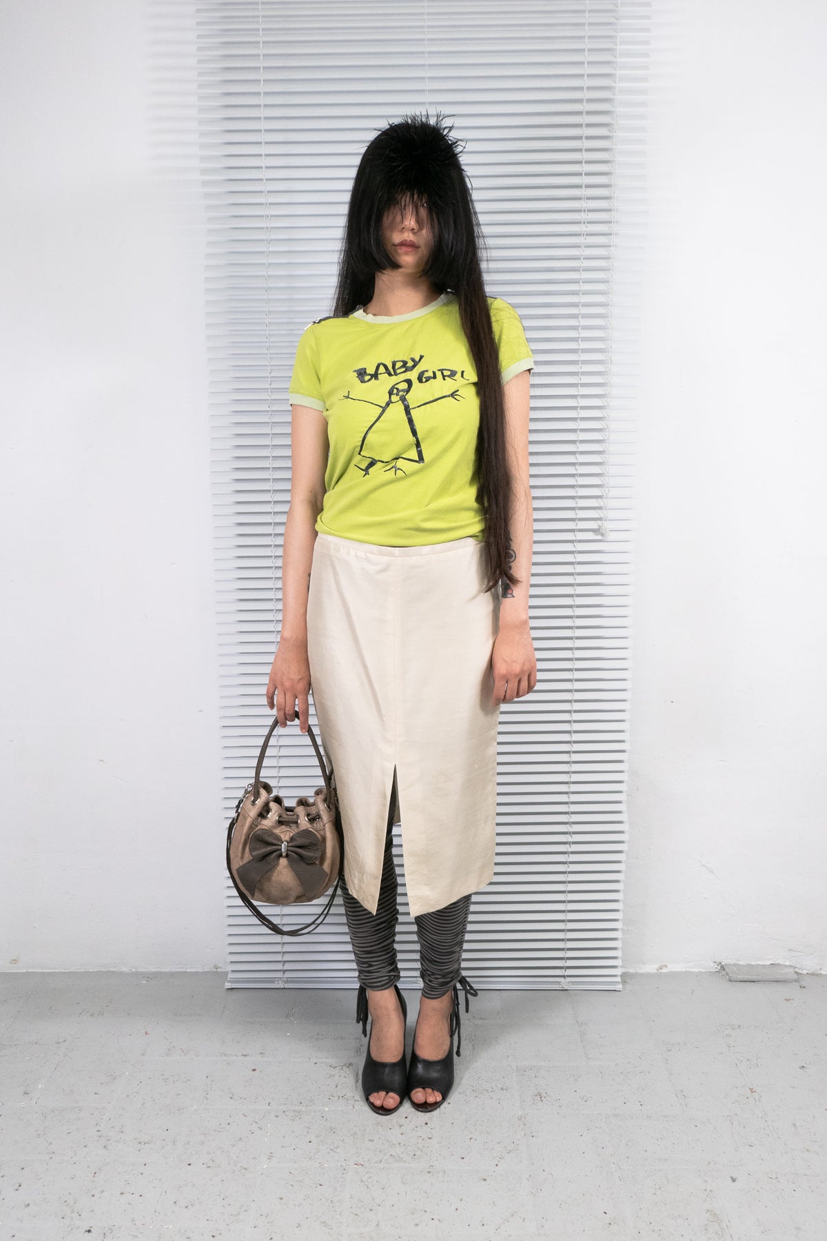 ROMEO GIGLI IRIDESCENT SILK MIDI SKIRT
