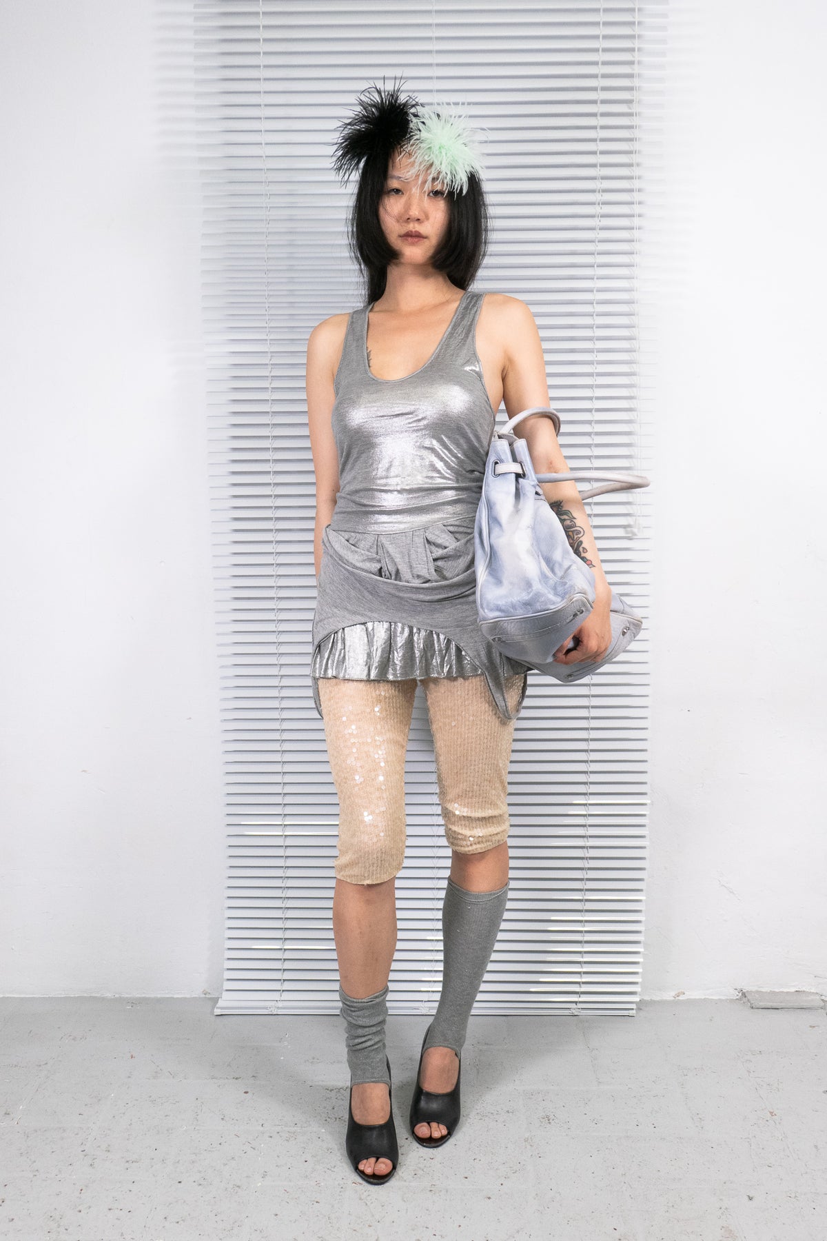 PINKO METALLIC DRAPED VISCOSE DRESS
