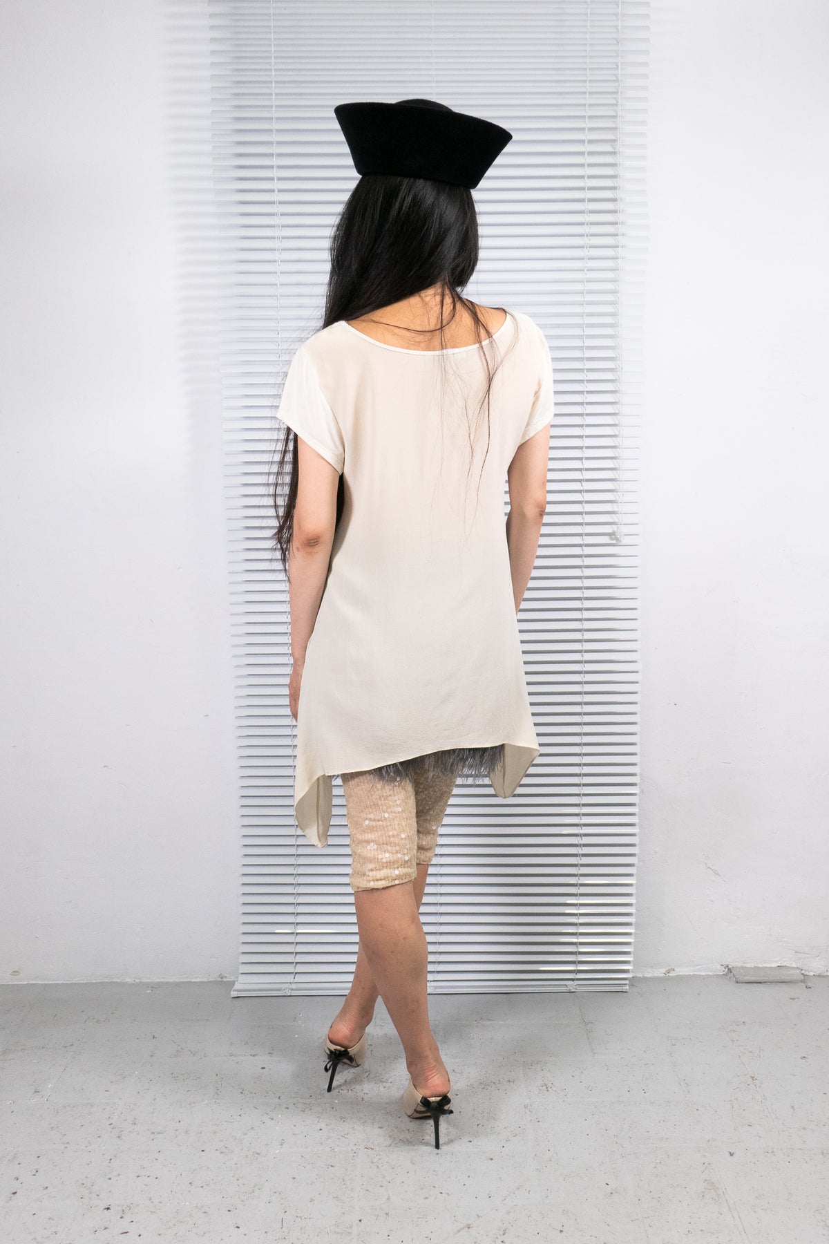 SONIA RYKIEL SILK BOW ASYMMETRIC TOP