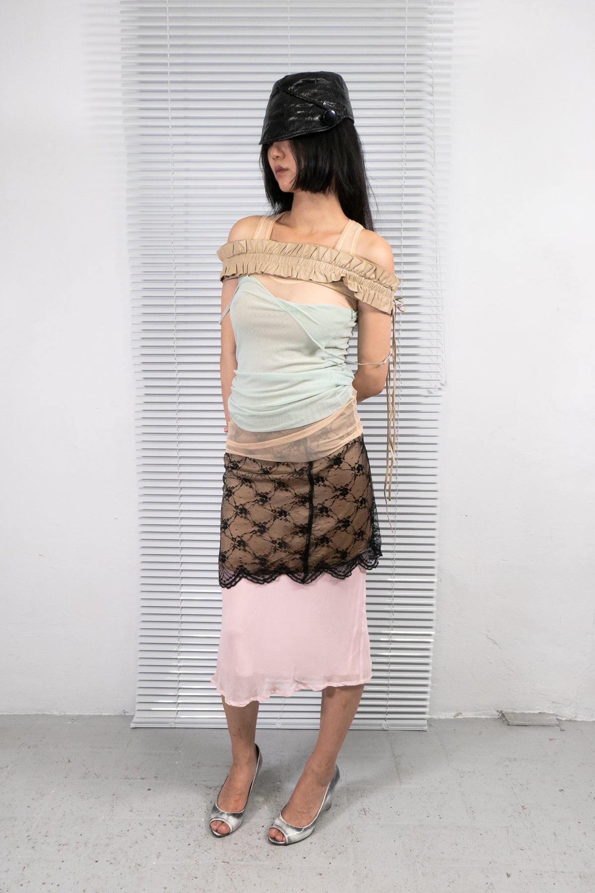 MAX&CO LAYERED LACE MINI SKIRT