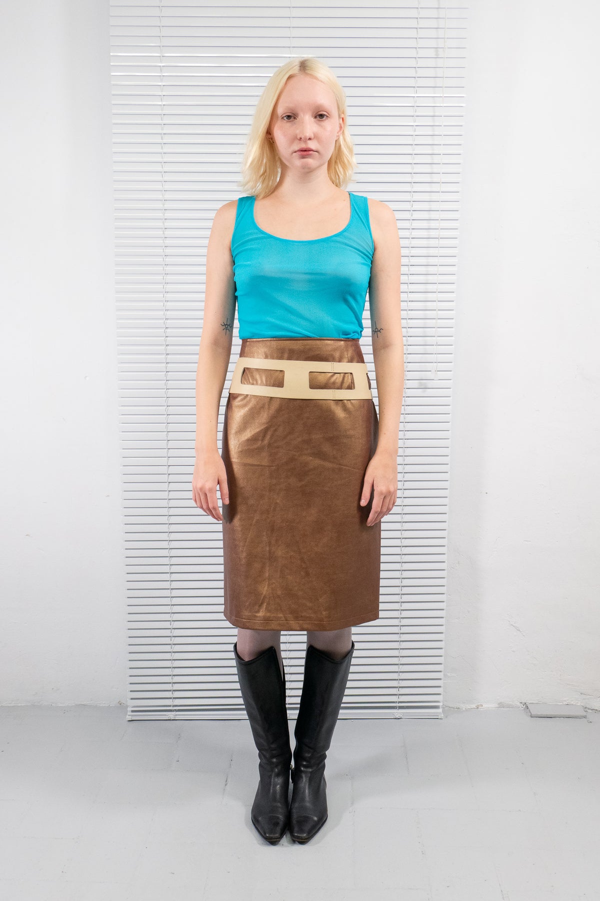 KENZO TURQUOISE SHEER TANK TOP