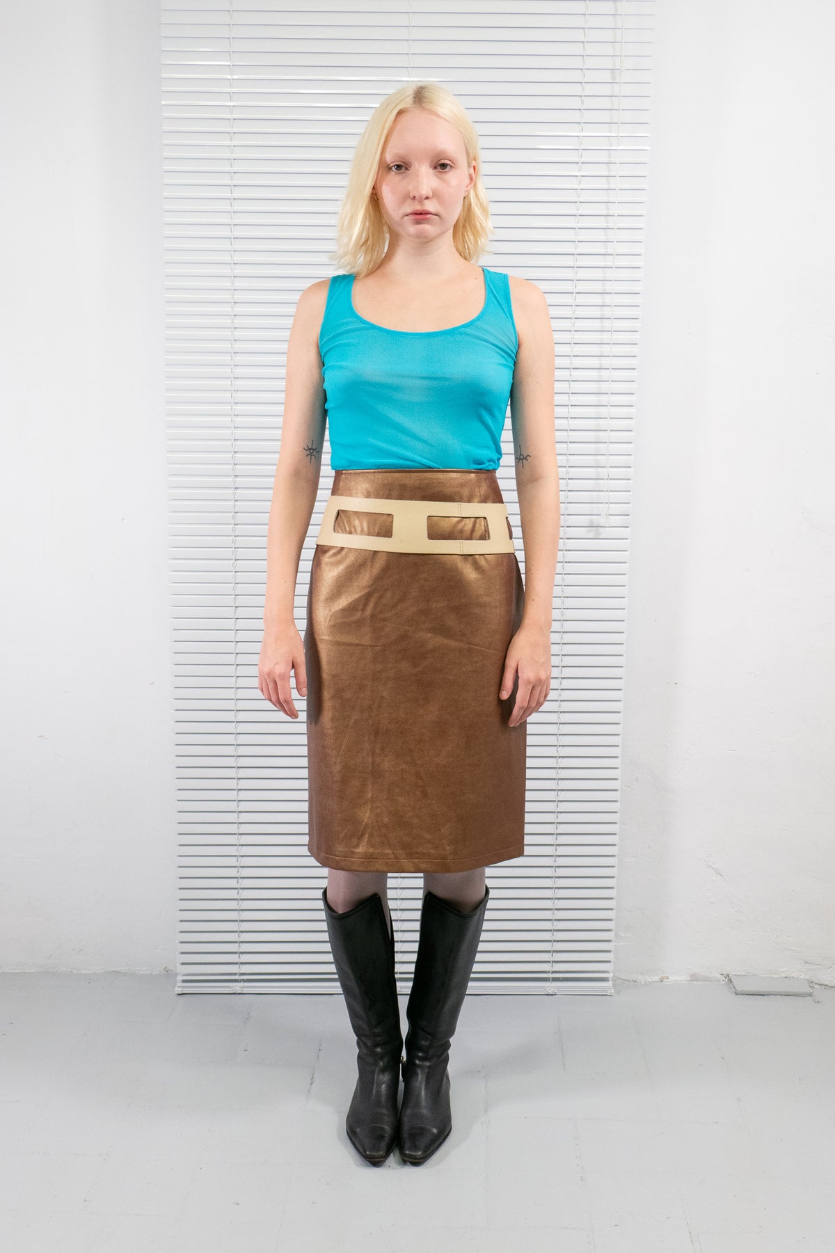 KENZO TURQUOISE SHEER TANK TOP