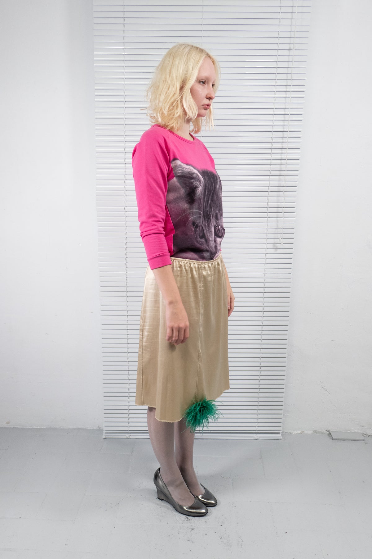 MOSCHINO PINK KITTEN PRINT SWEATSHIRT