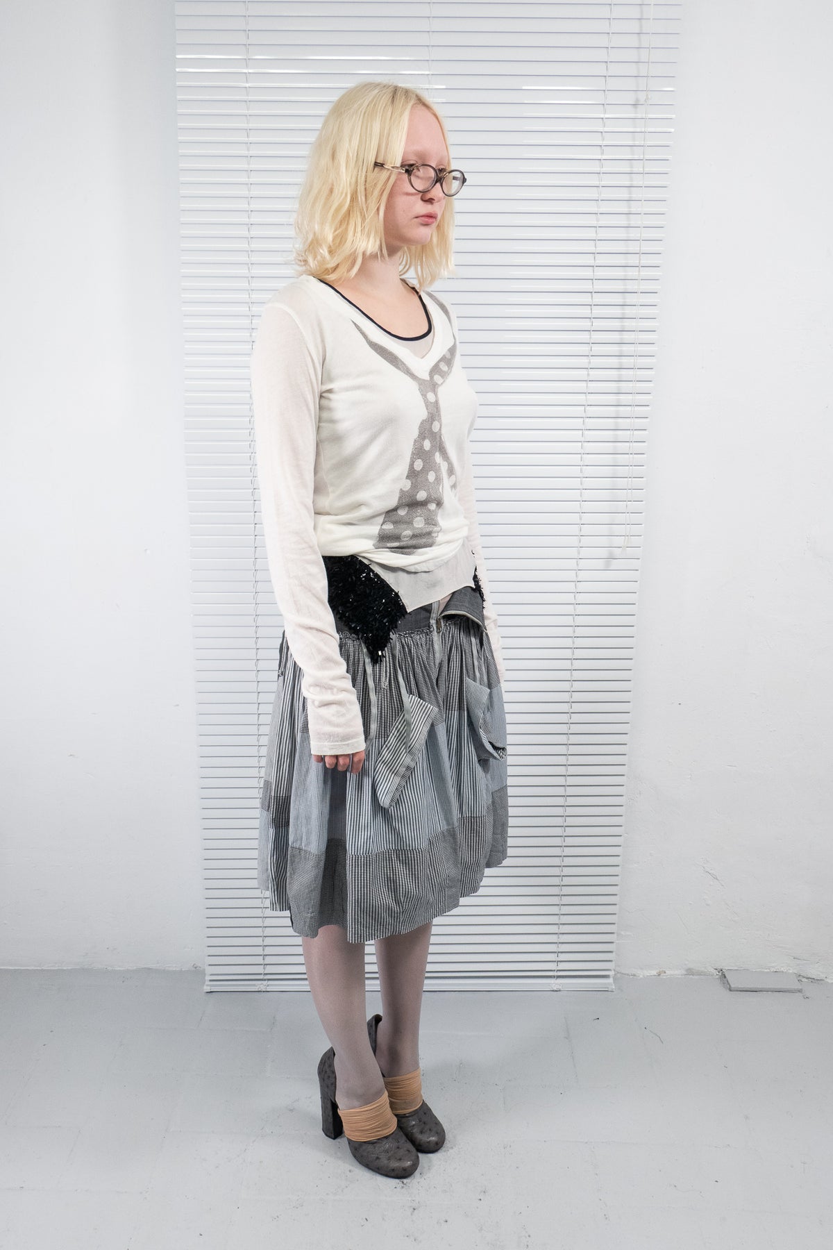 TROMPE-L’ŒIL TIE LONG SLEEVE TOP