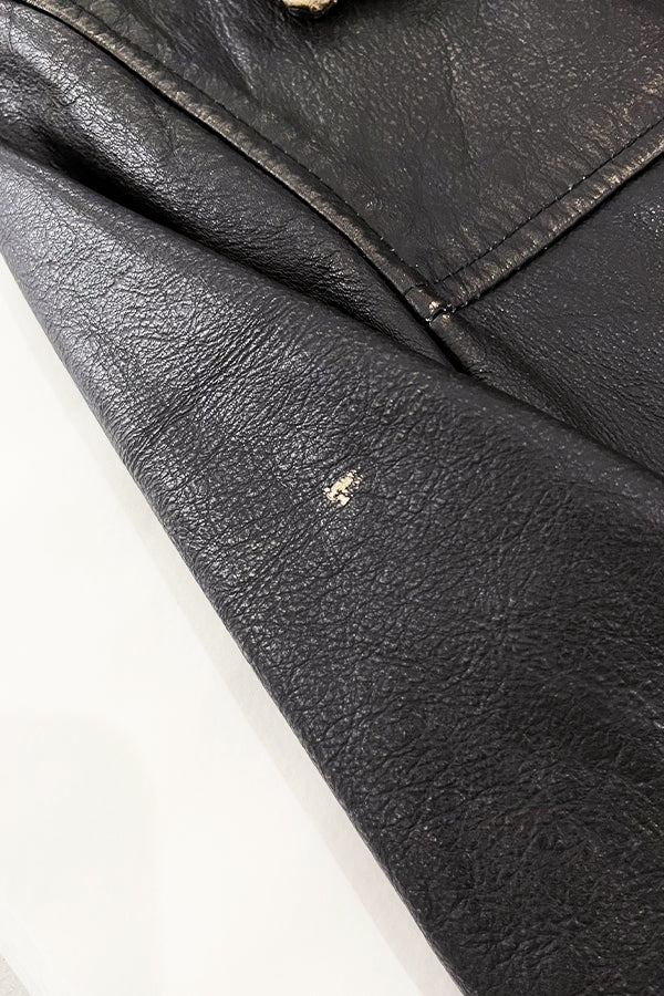 DISTRESSED LEATHER BOXY JACKET
