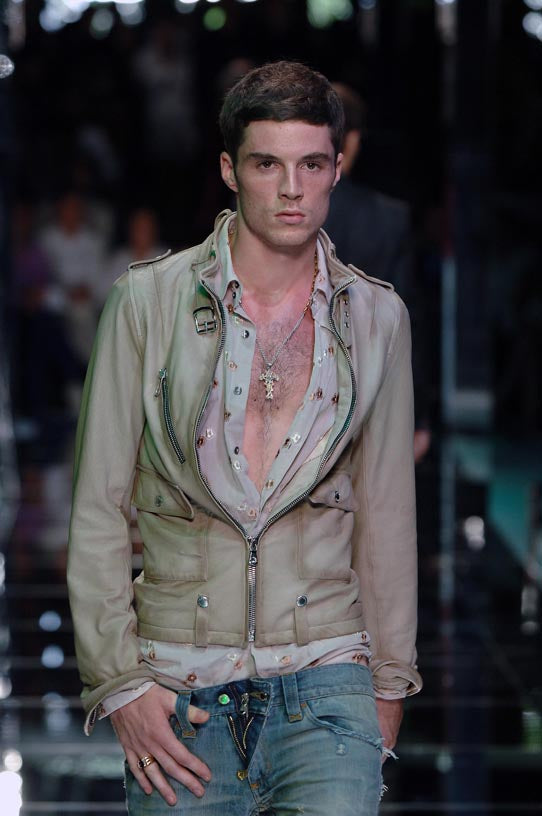 DOLCE & GABBANA SS2006 ZIPPED LEATHER BIKER JACKET