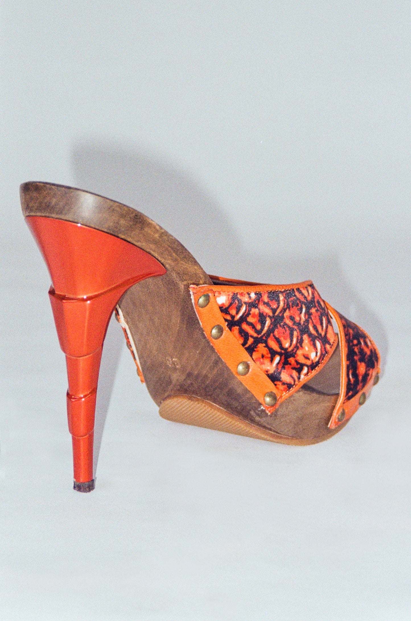 Just Cavalli Metallic Heel Cloth Mules(38)