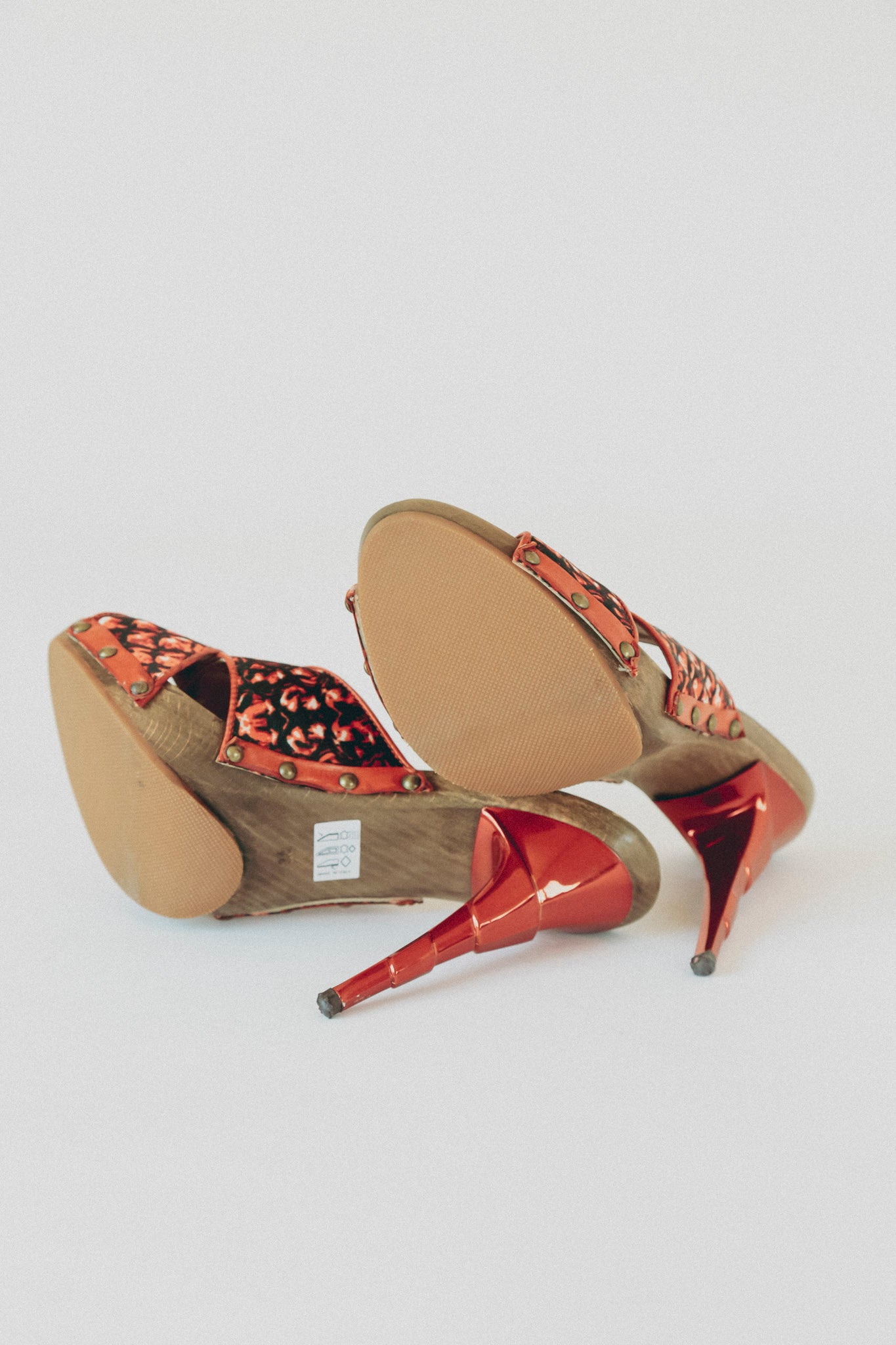 Just Cavalli Metallic Heel Cloth Mules(38)