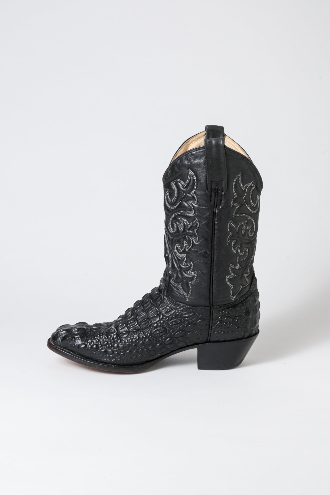 Cowhide Black Cowboy Boots (39)