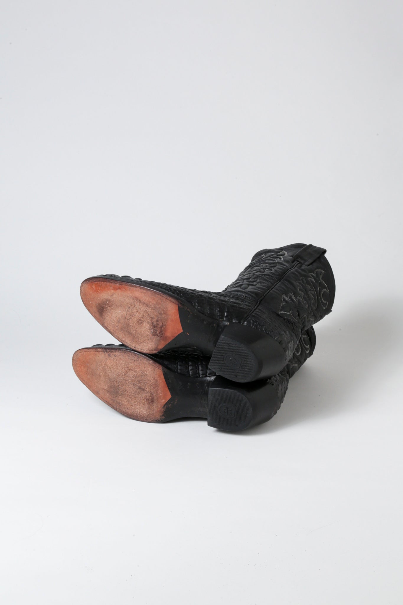 Cowhide Black Cowboy Boots (39)