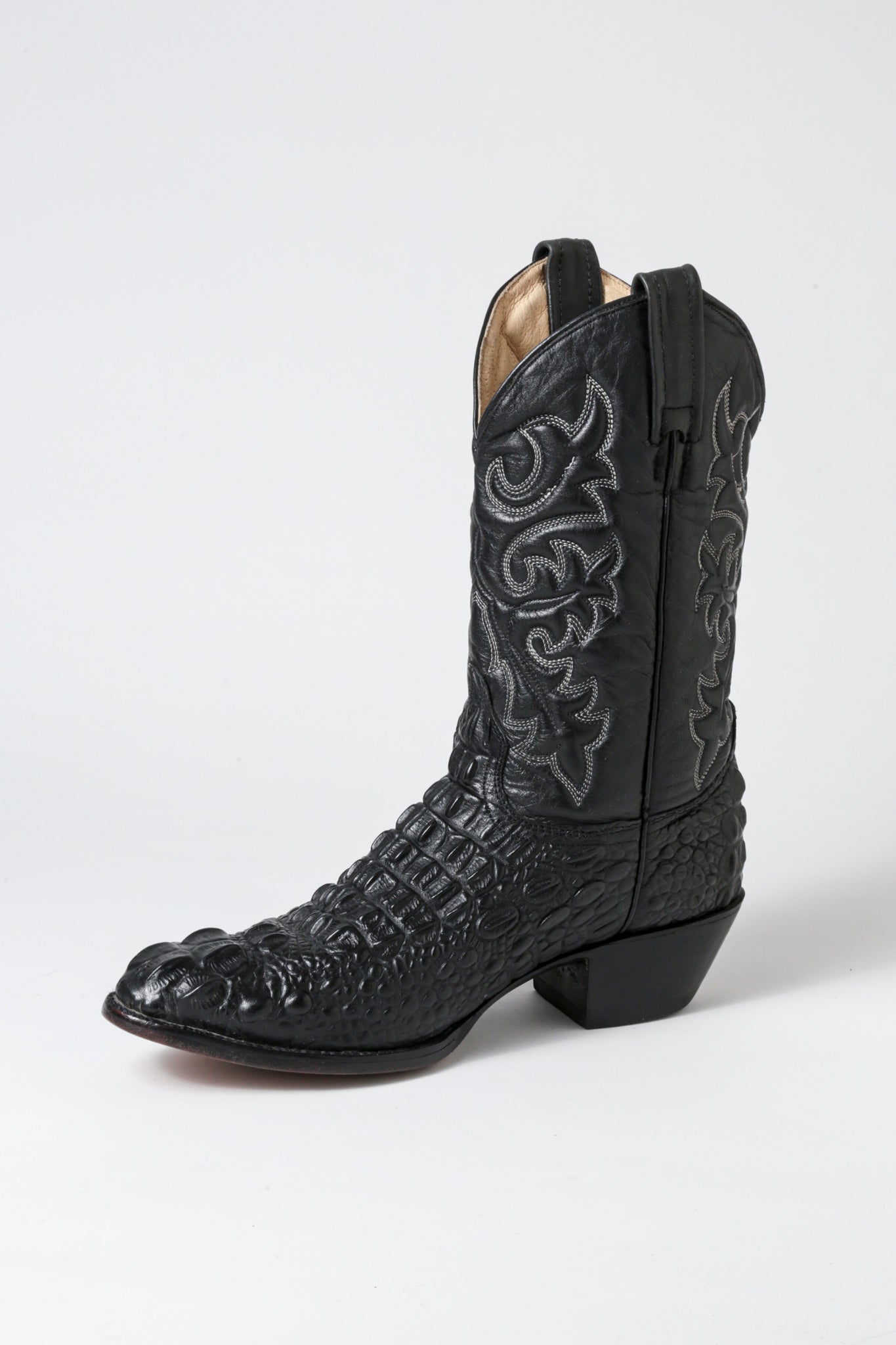 Cowhide Black Cowboy Boots (39)