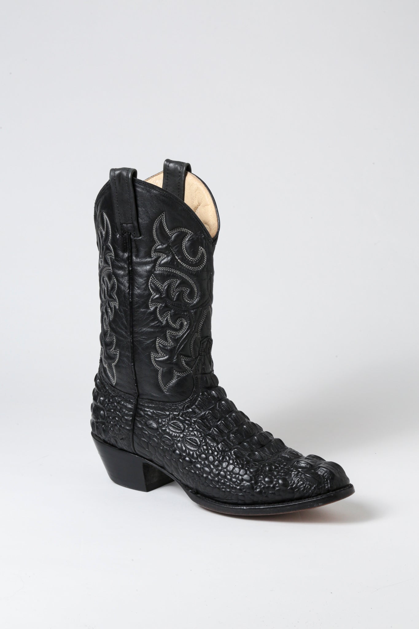 Cowhide Black Cowboy Boots (39)