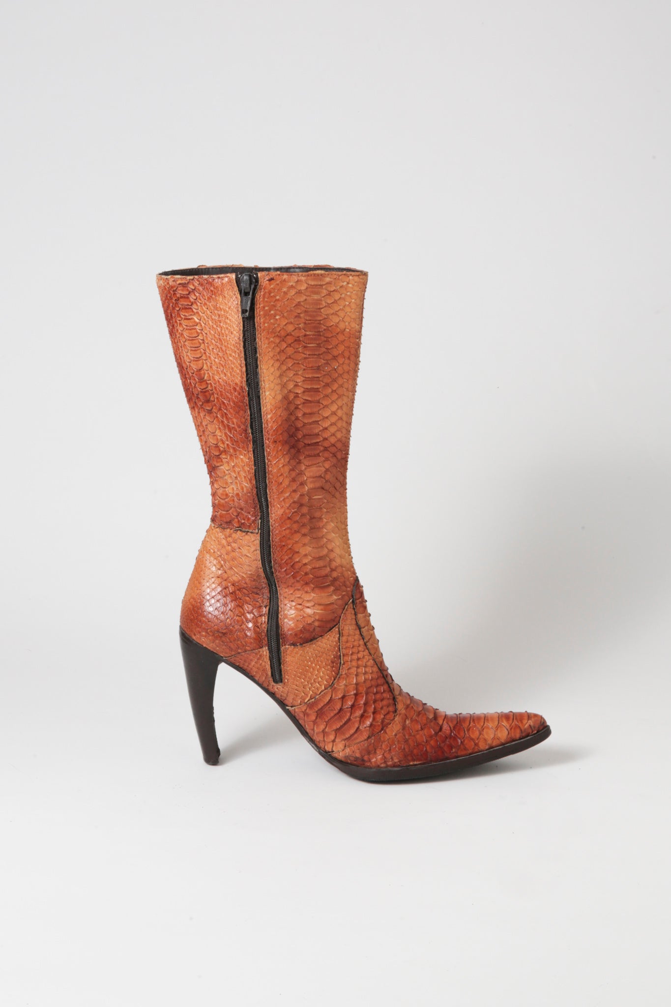 Snake Patchwork Pointy Boots