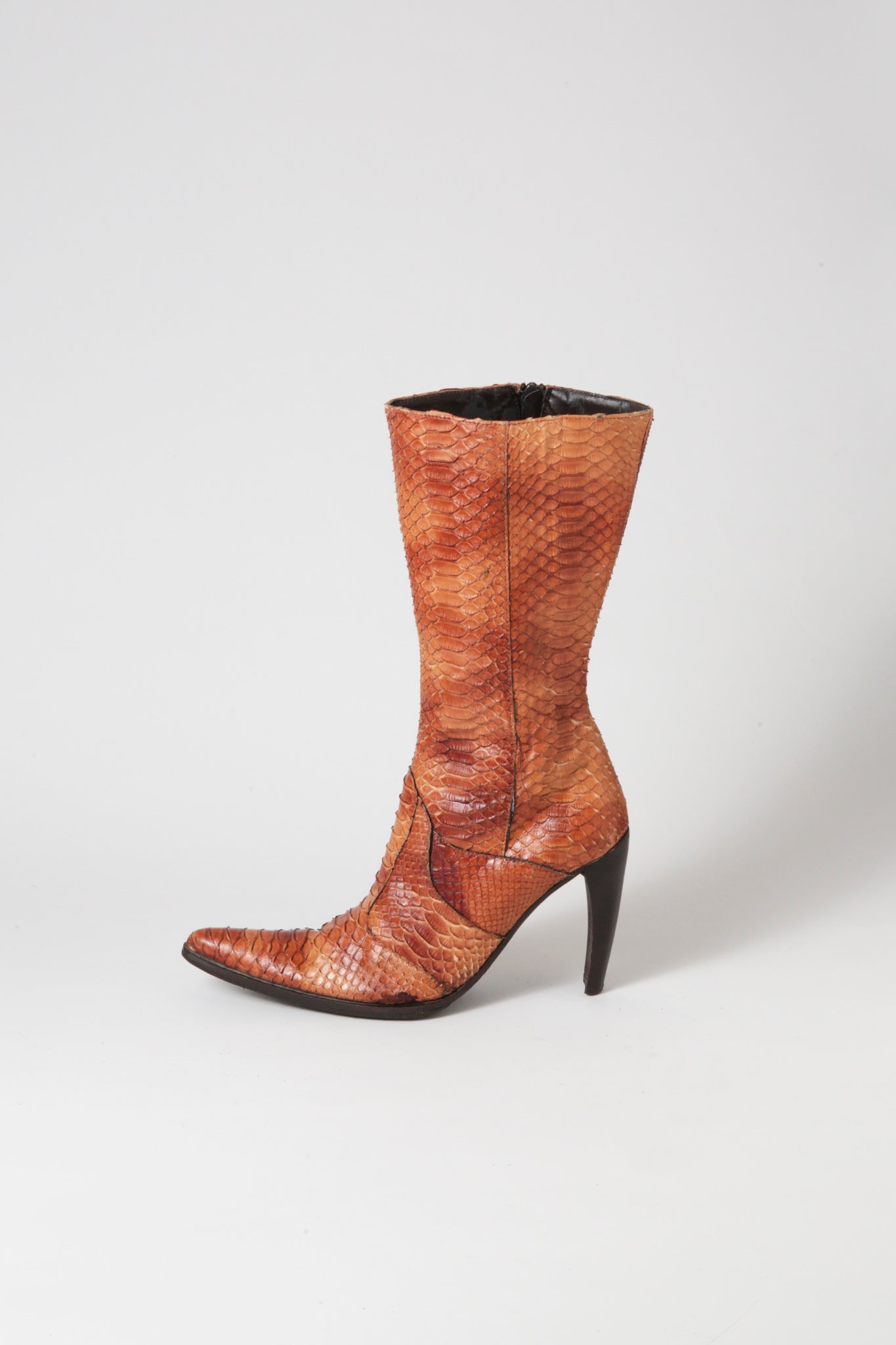 Snake Patchwork Pointy Boots