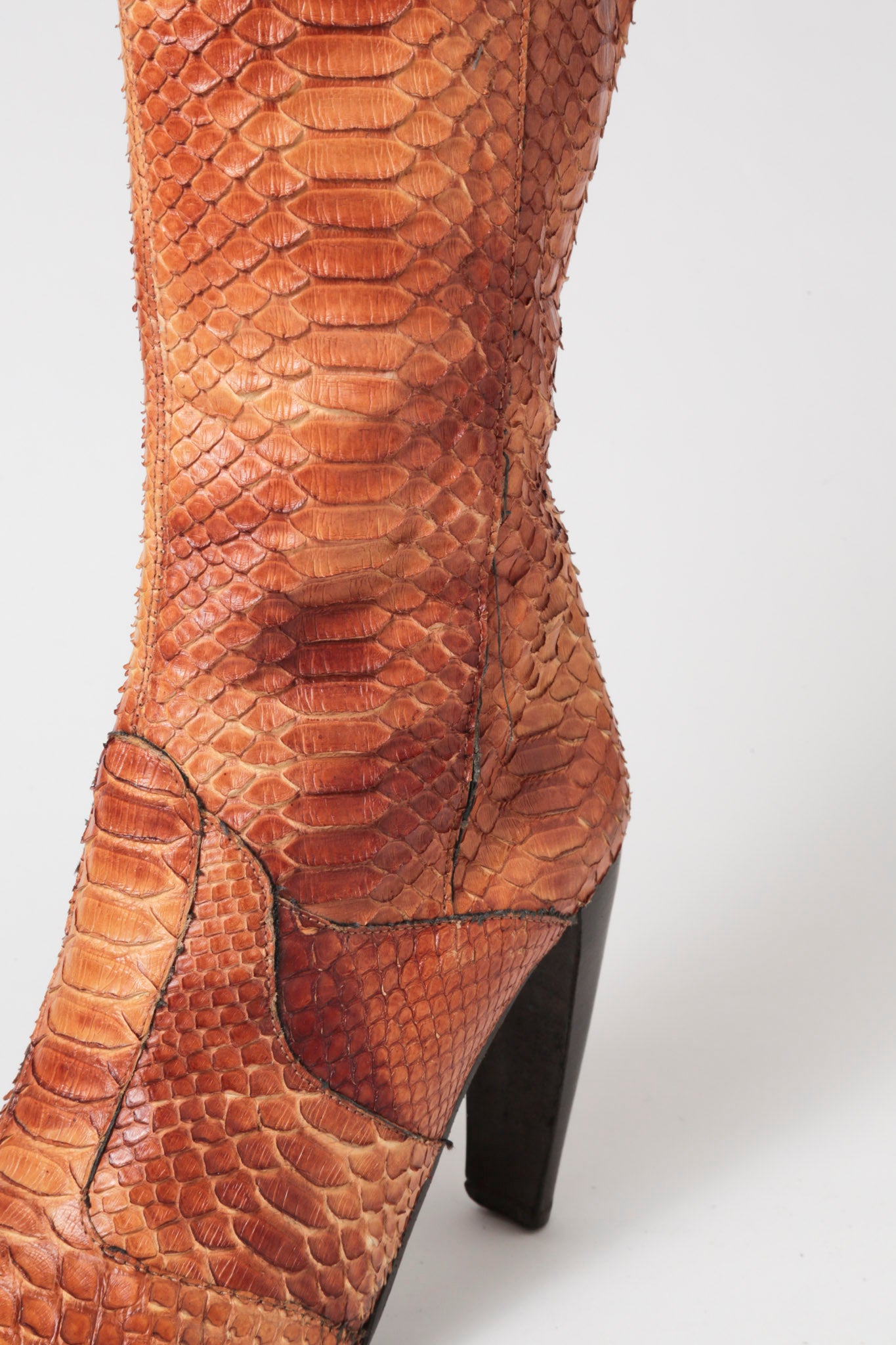 Snake Patchwork Pointy Boots