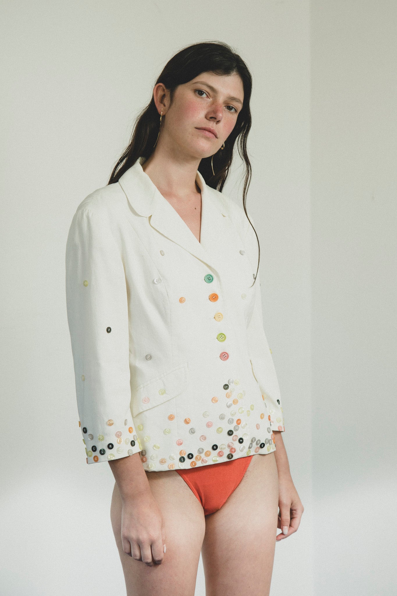 Moschino Buttons White Blazer