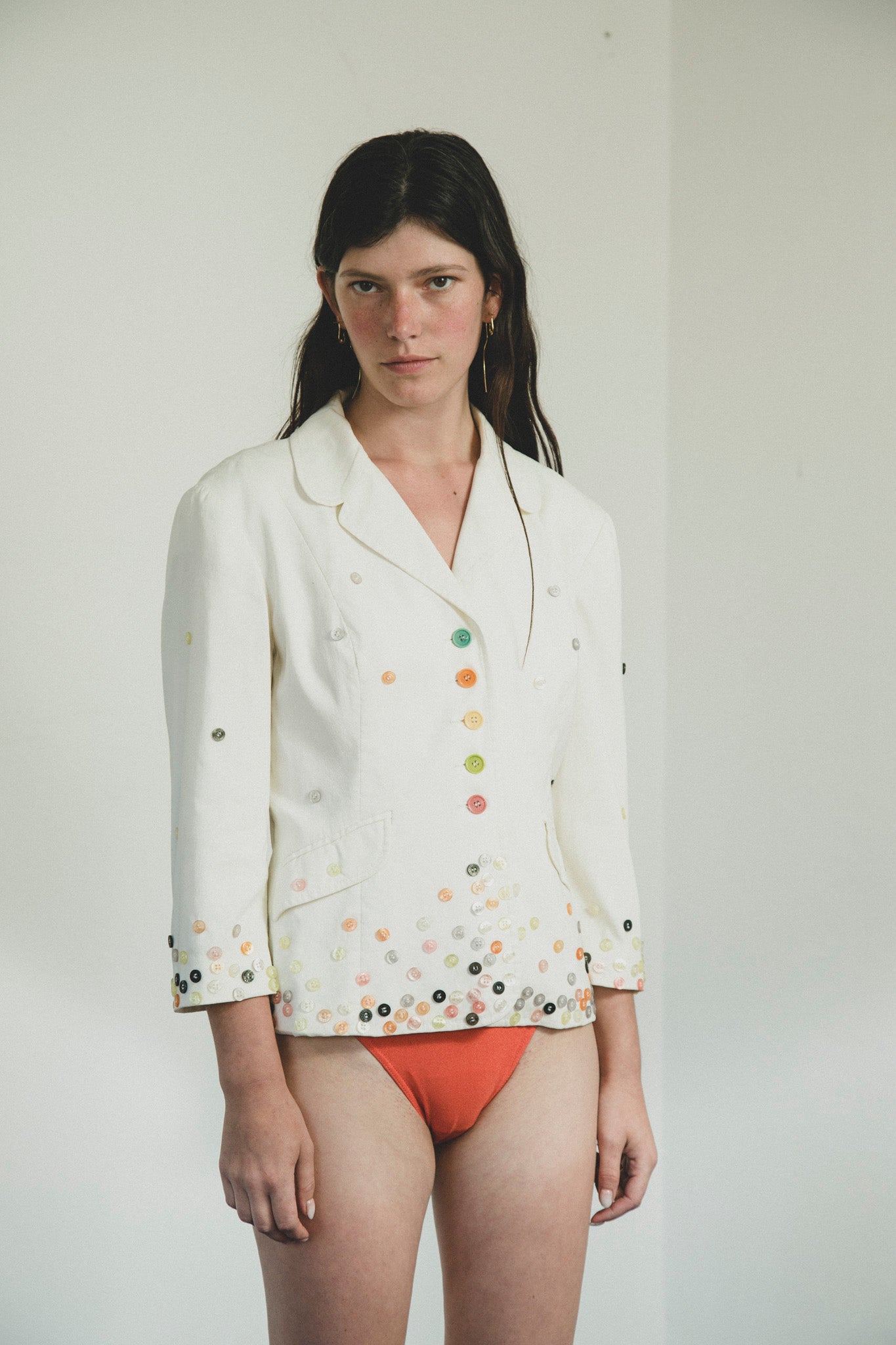 Moschino Buttons White Blazer
