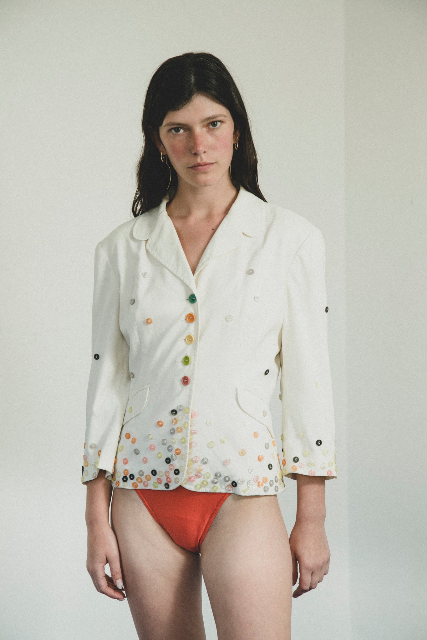 Moschino Buttons White Blazer