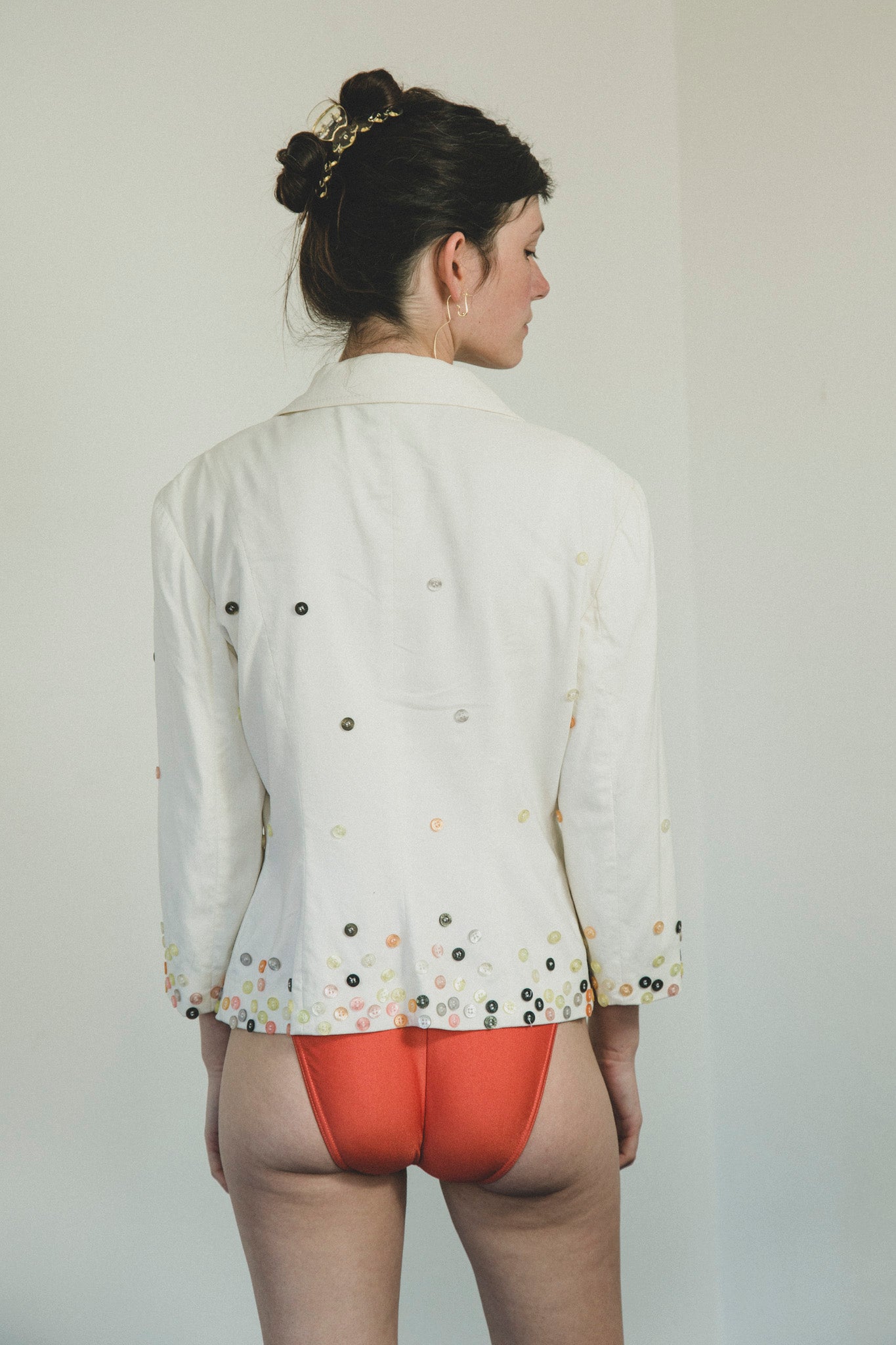Moschino Buttons White Blazer