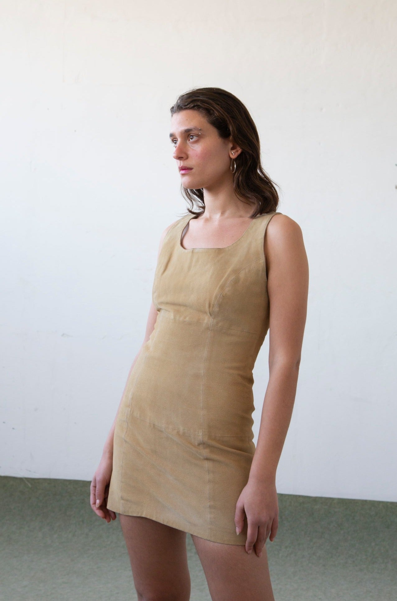 Camel Mini Suede Dress