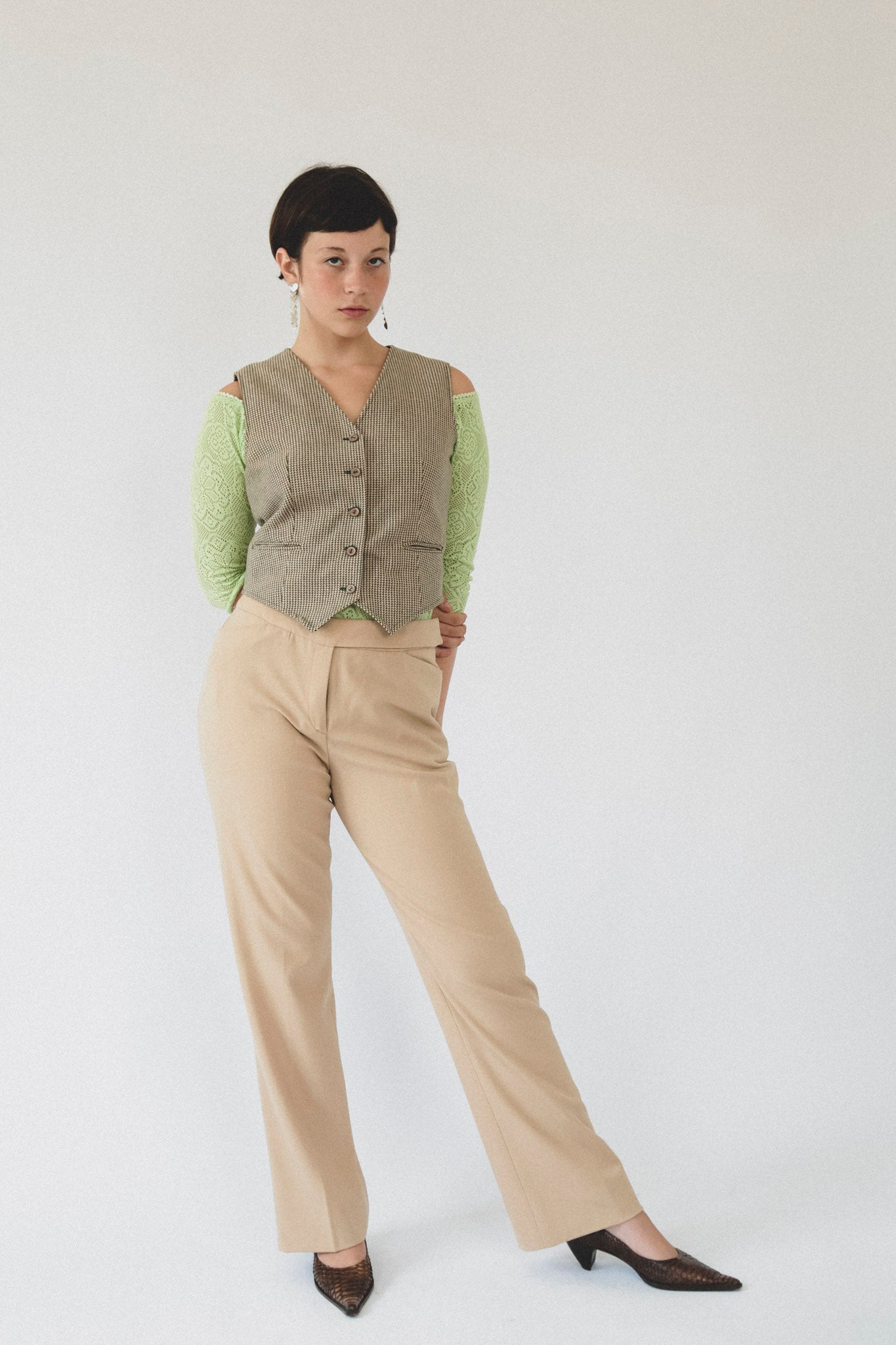 Valentino Beige Wide Leg Pants