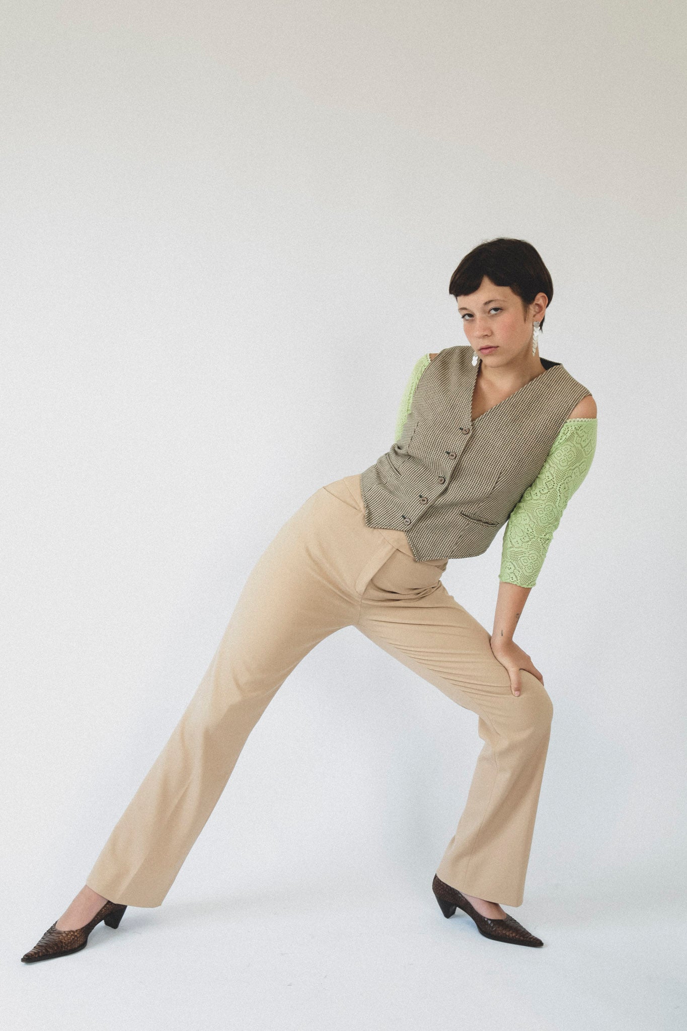 Valentino Beige Wide Leg Pants