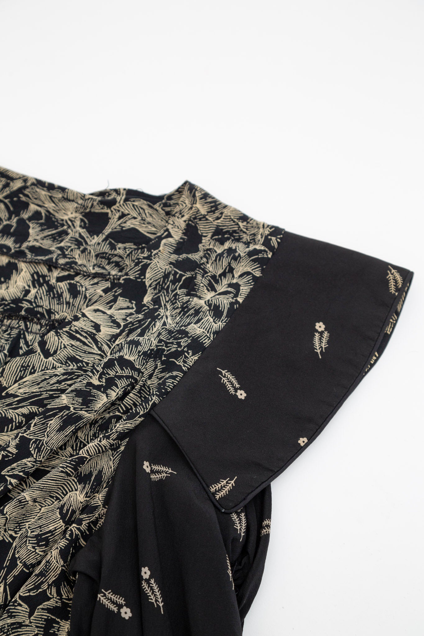 Black Two Tone Ruched Dress