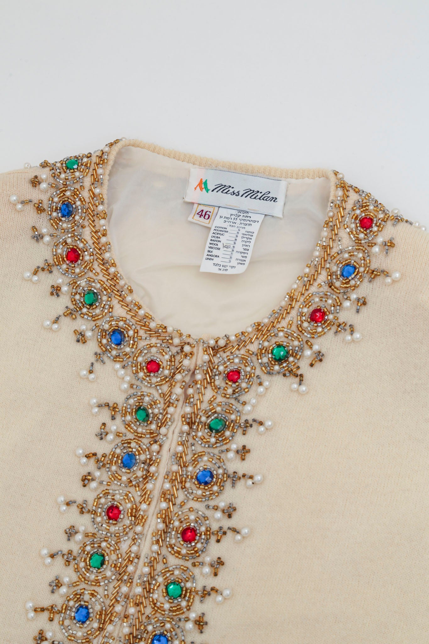 Beaded Pearl Wool Sweater