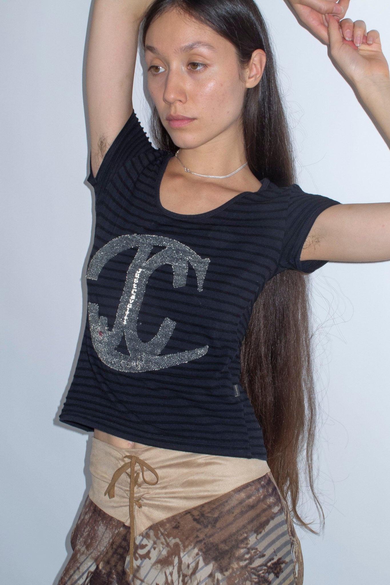 Roberto Cavalli Logo Beaded Top