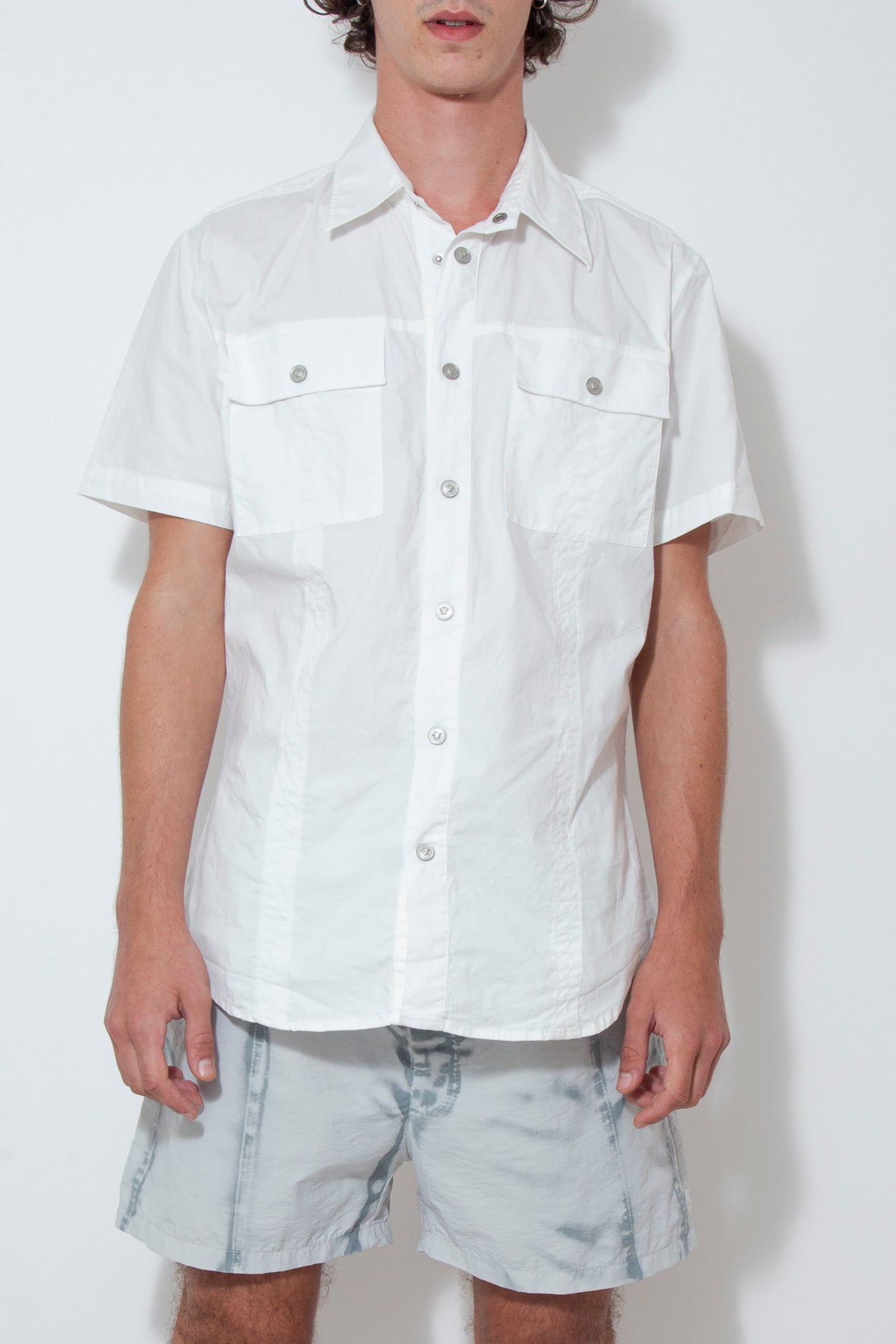 Versace White Buckled Shirt