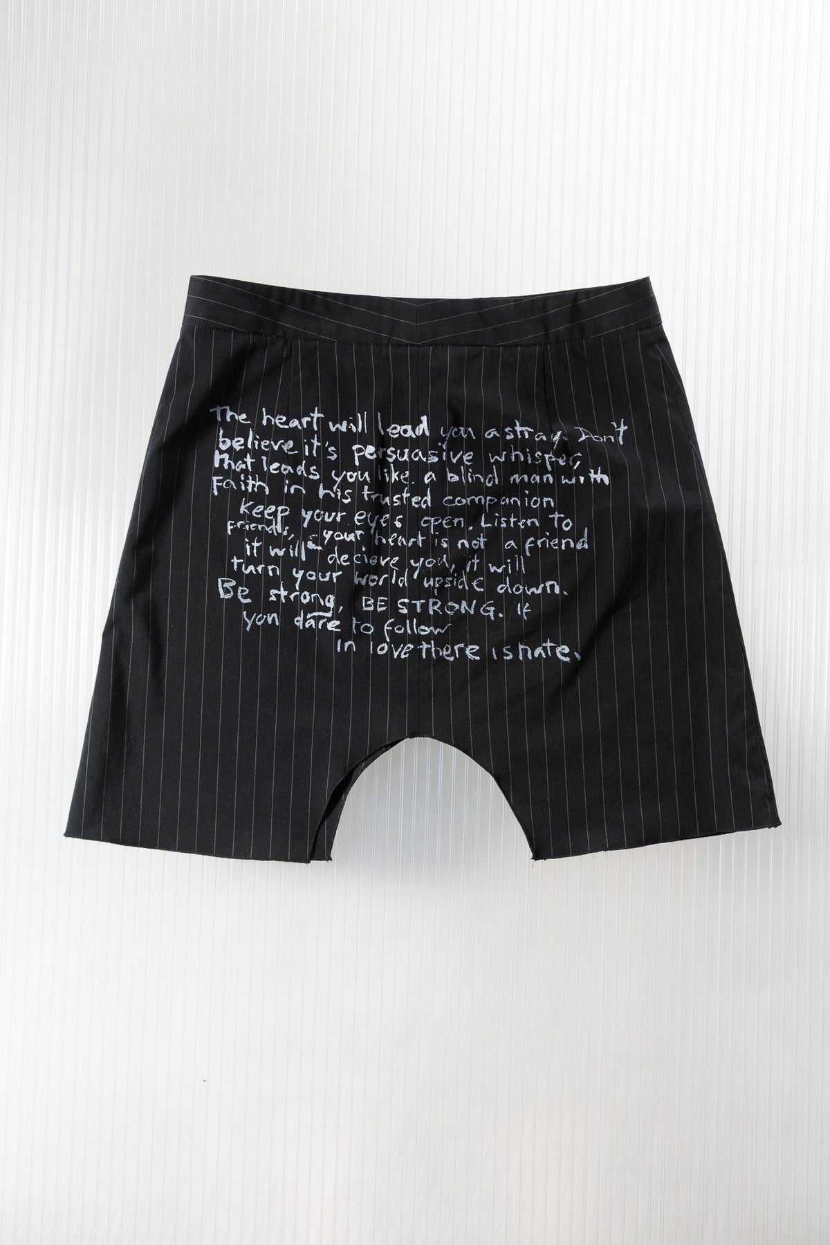 RICHMOND PINSTRIPE TEXT PRINT SKIRT